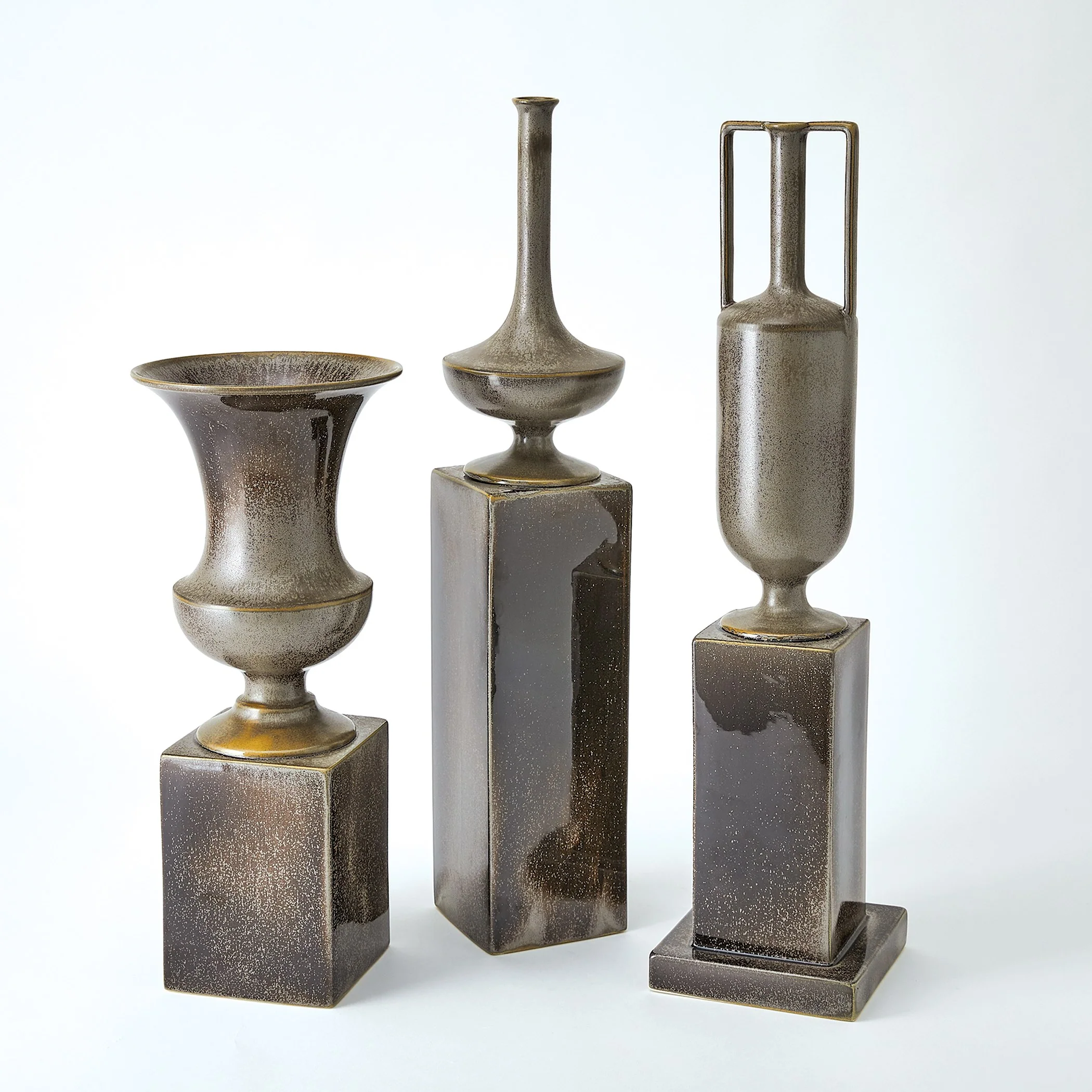 Global Views Pedestal Vase Reactive Silver - Image 5