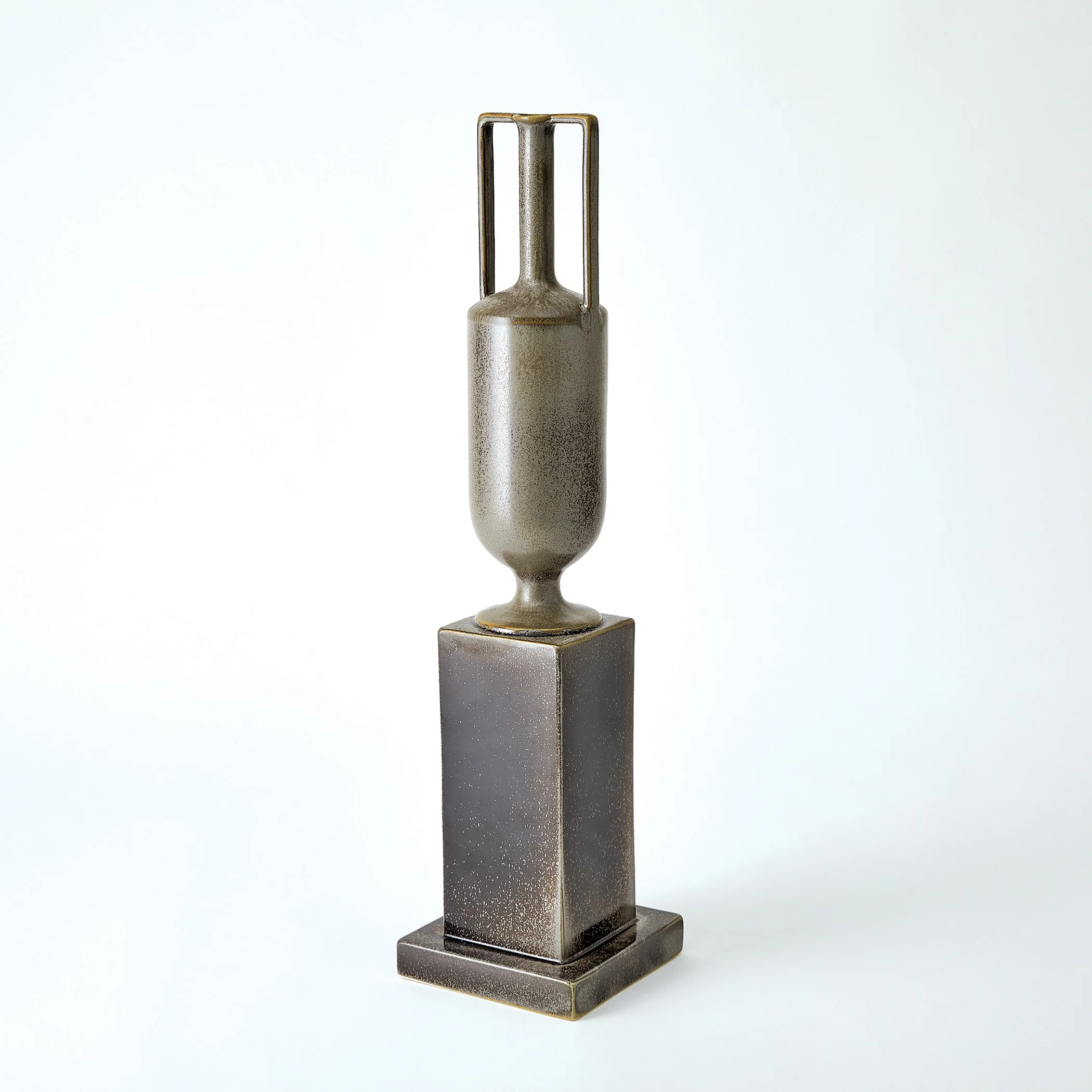 Global Views Pedestal Vase Reactive Silver - Image 7