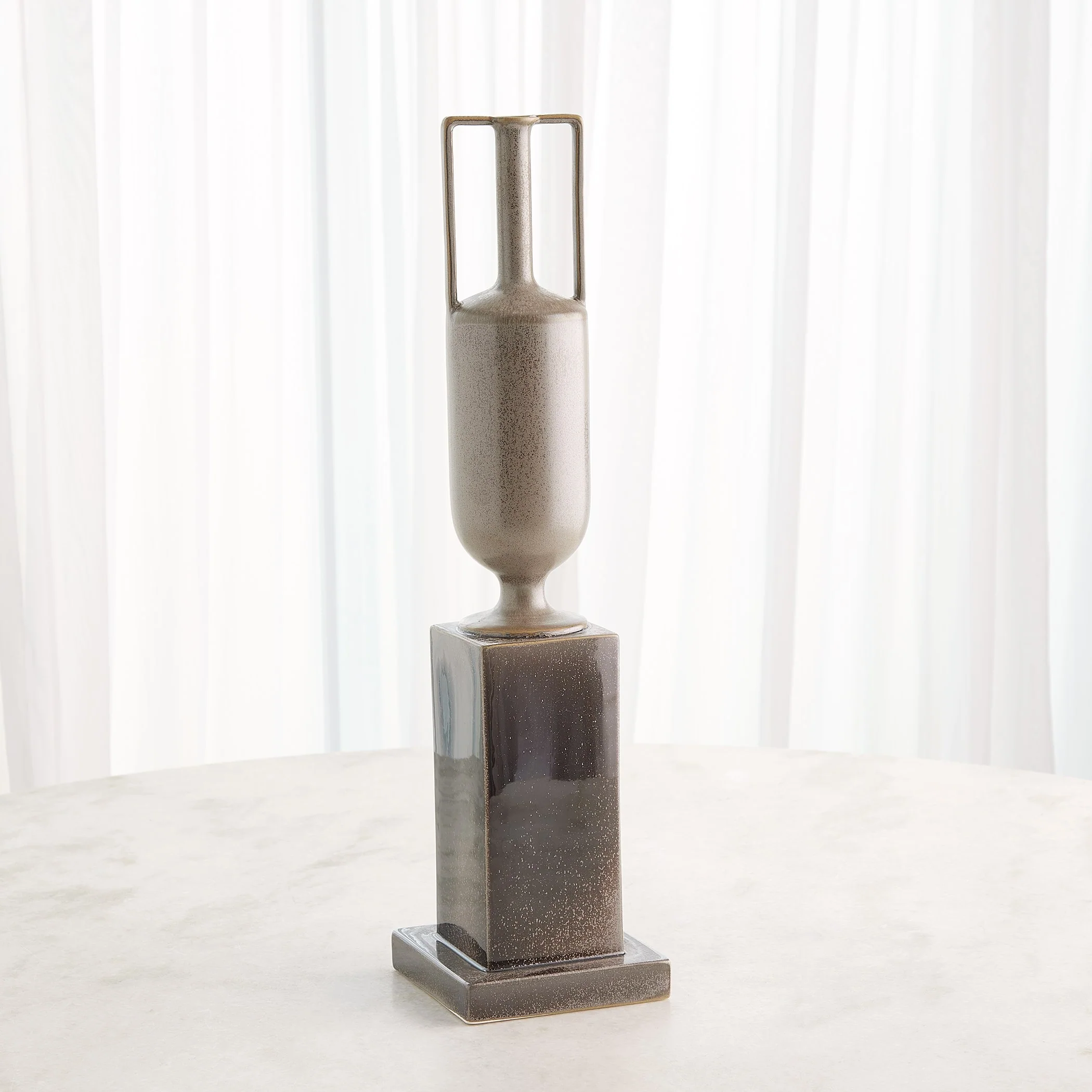 Global Views Pedestal Vase Reactive Silver - Image 8