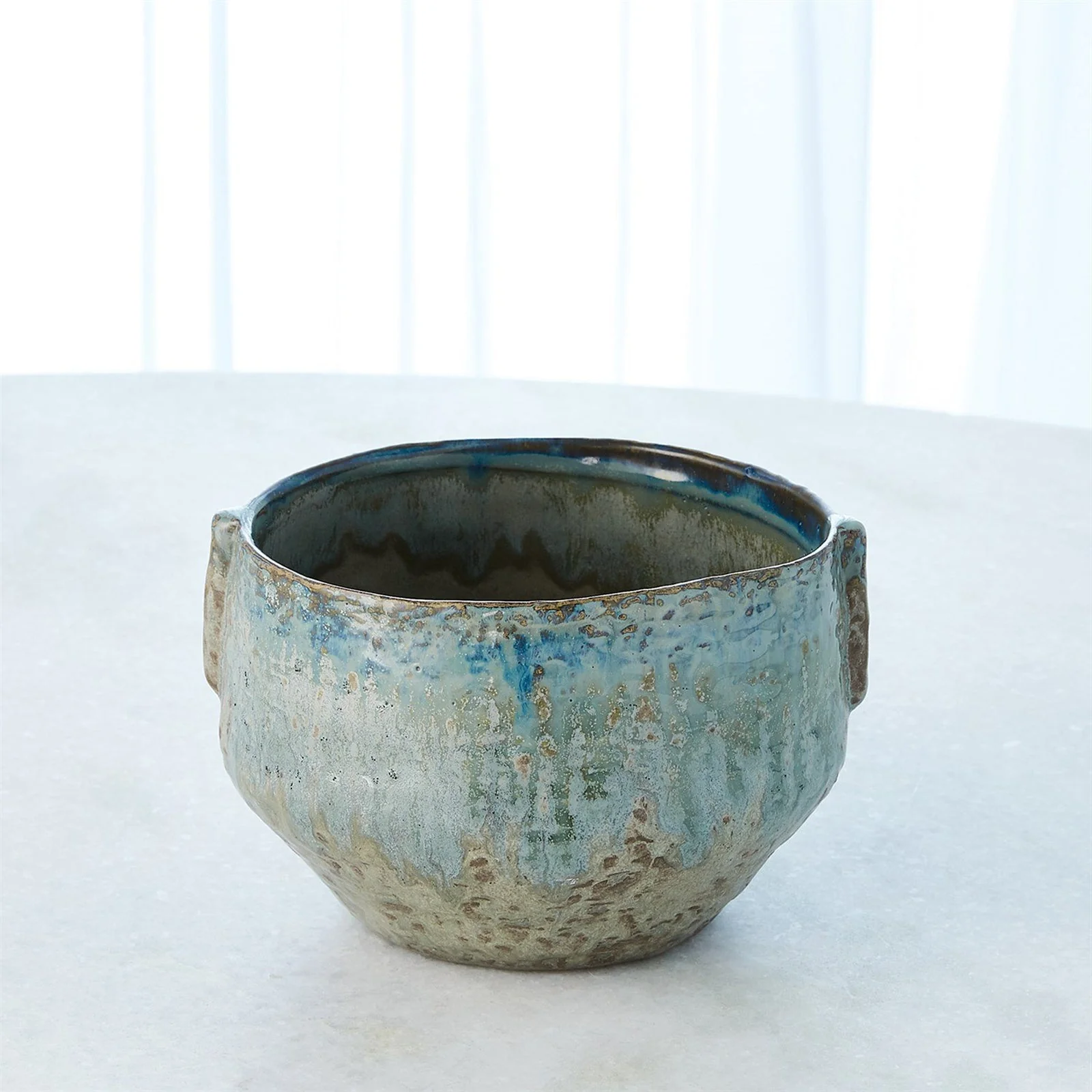 Global Views Pinch Pot Planter Reactive Seaform - Image 3
