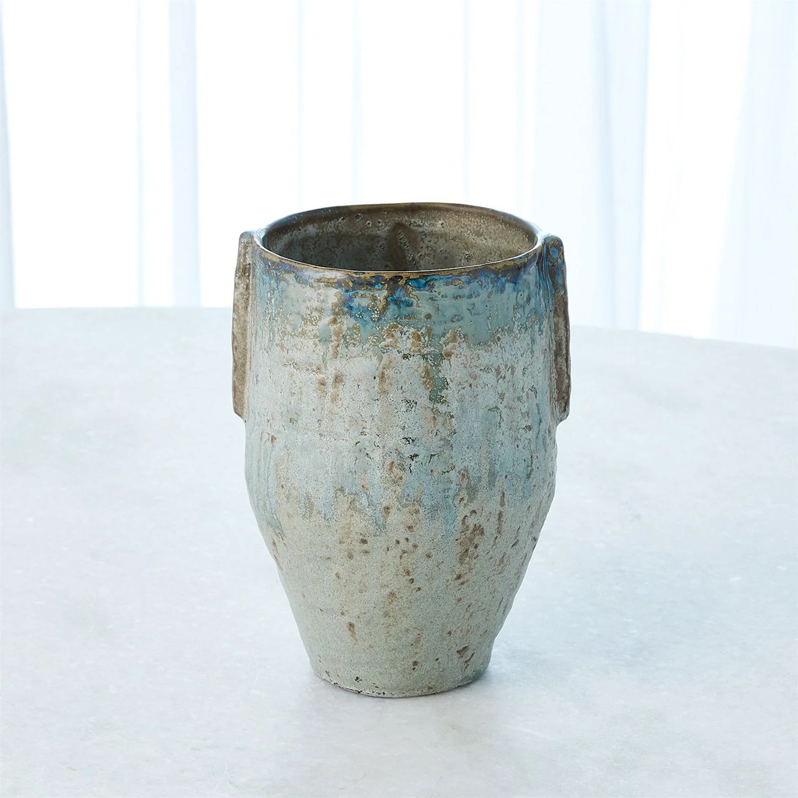 Global Views Pinch Pot Vase Reactive Seafoam - Image 4