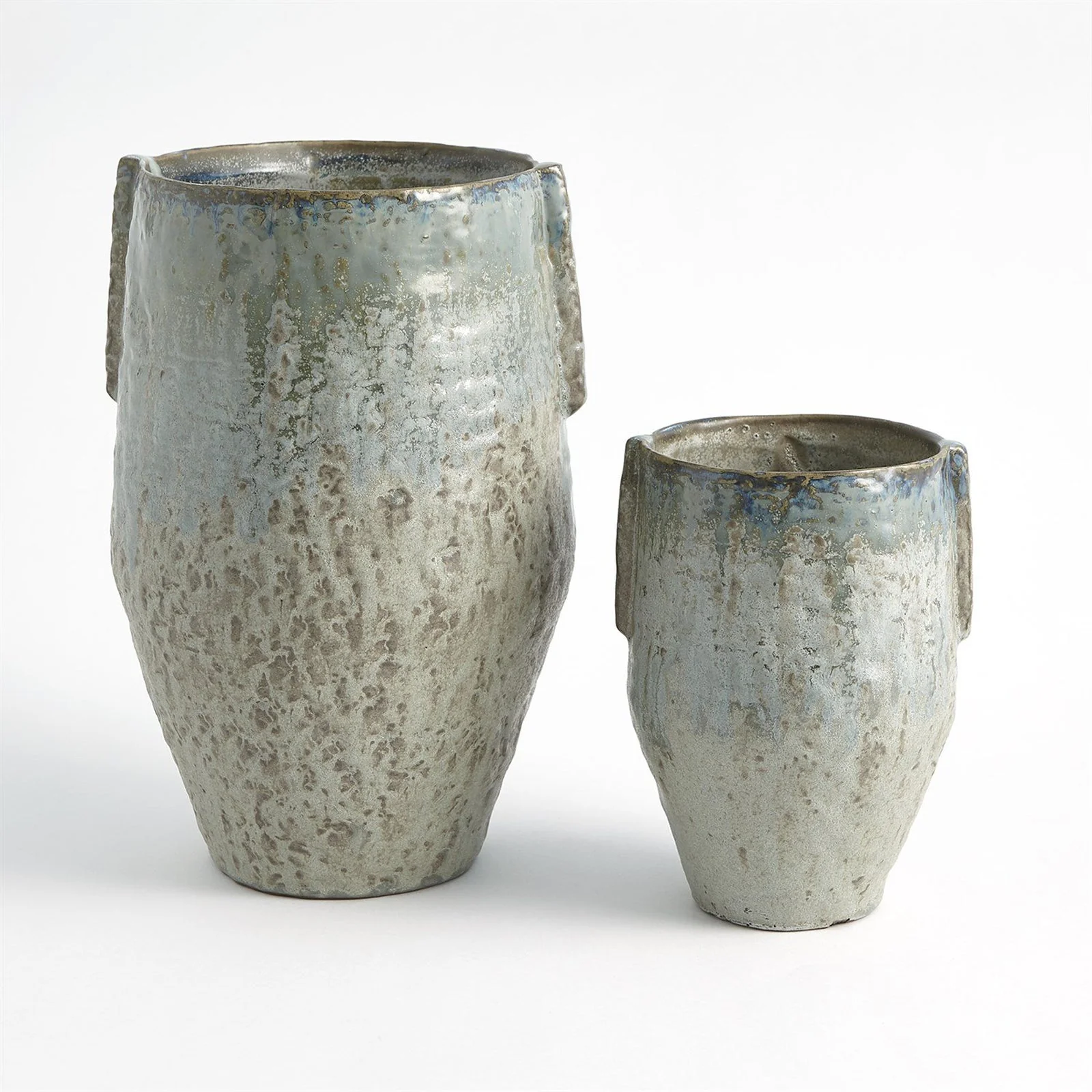 Global Views Pinch Pot Vase Reactive Seafoam - Image 6