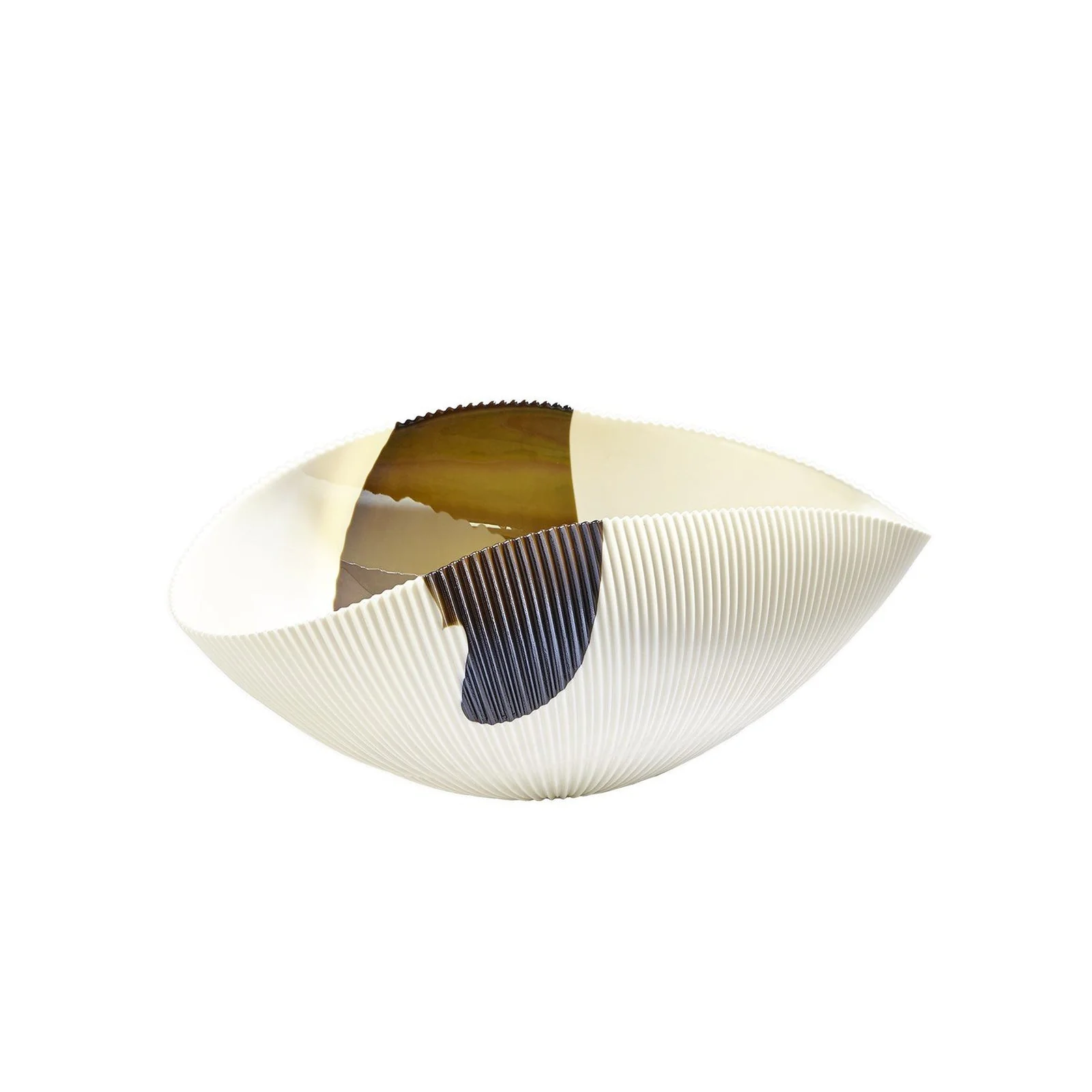 Global Views Pleated Bowl-Bronze Stripe - Image 2