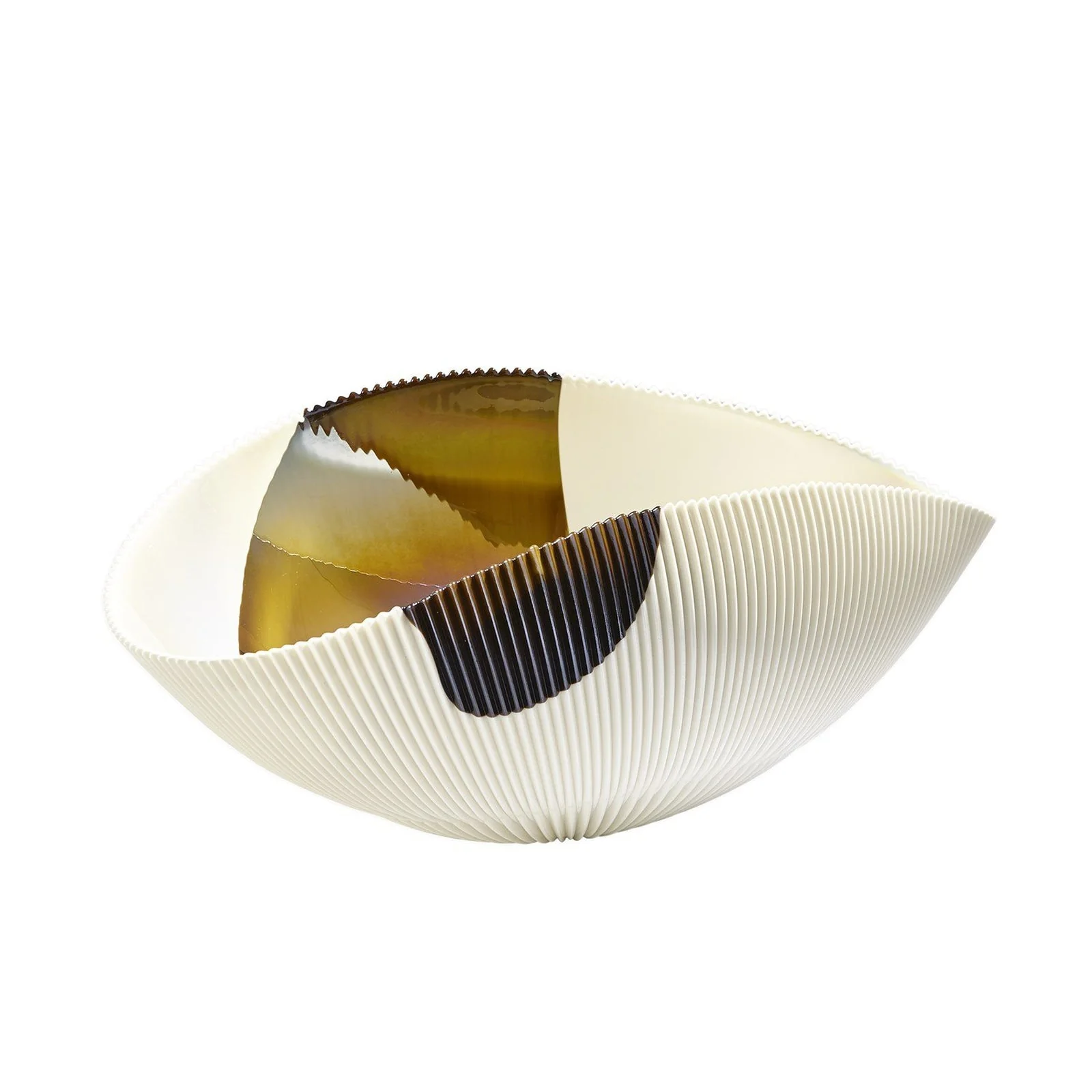 Global Views Pleated Bowl-Bronze Stripe - Image 3