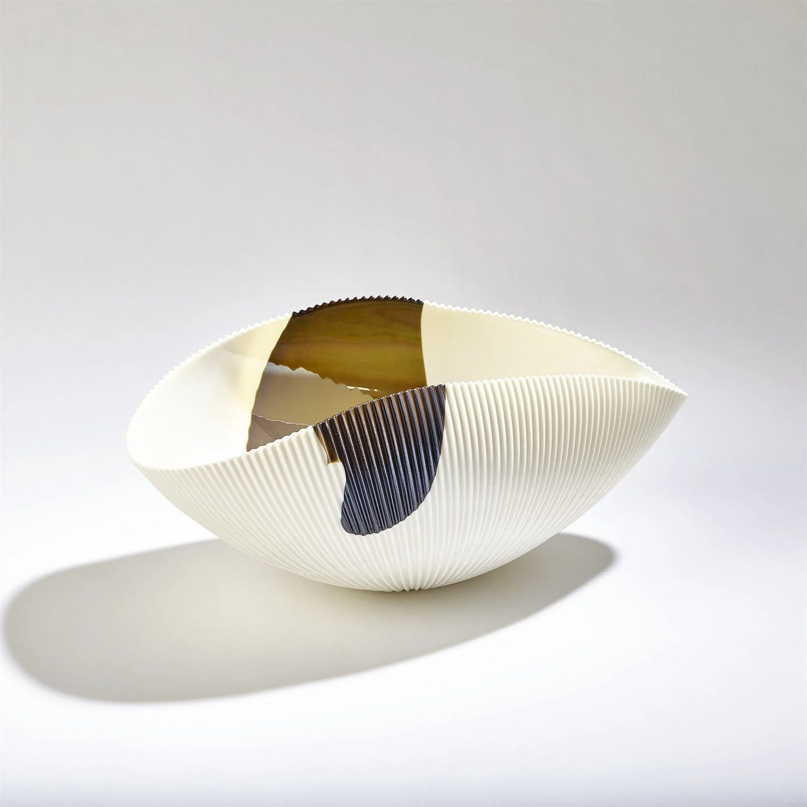 Global Views Pleated Bowl-Bronze Stripe - Image 5