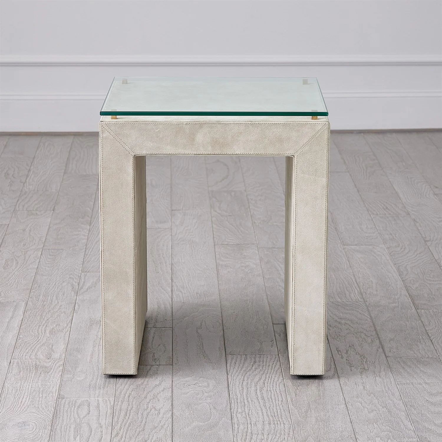 Global Views Posh Parchment Suede Side Table - Image 2