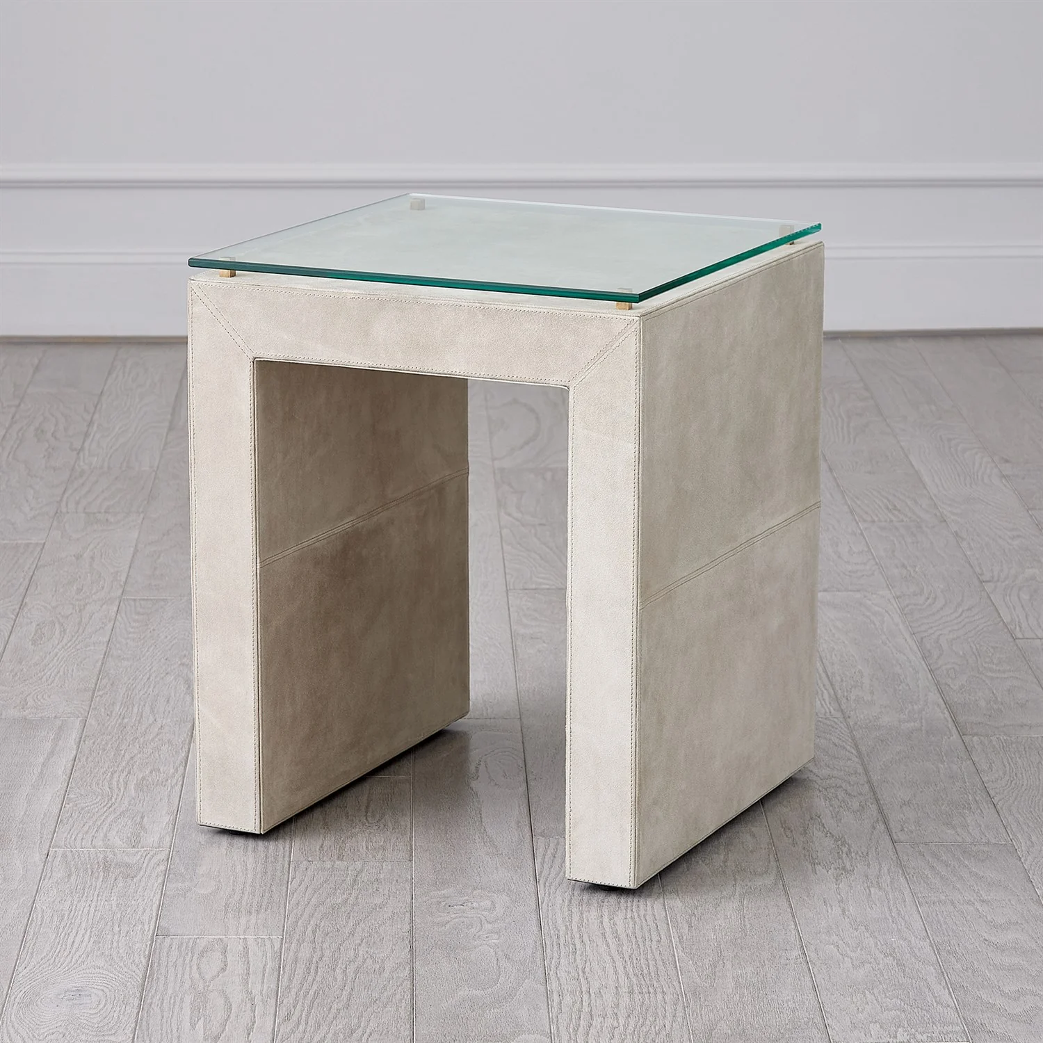 Global Views Posh Parchment Suede Side Table - Image 3