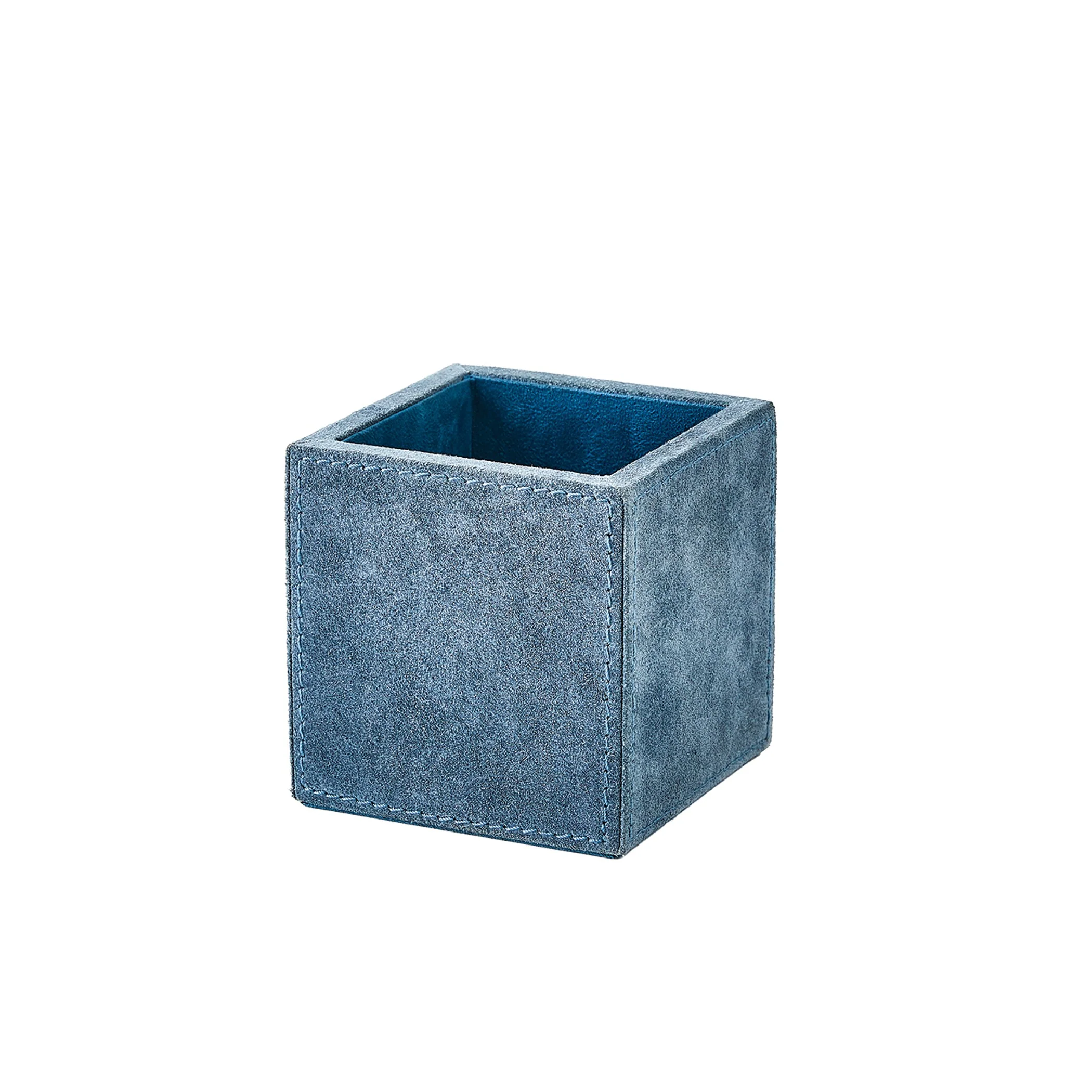 Global Views Posh Pencil Cup Dusty Blue Suede - Image 6