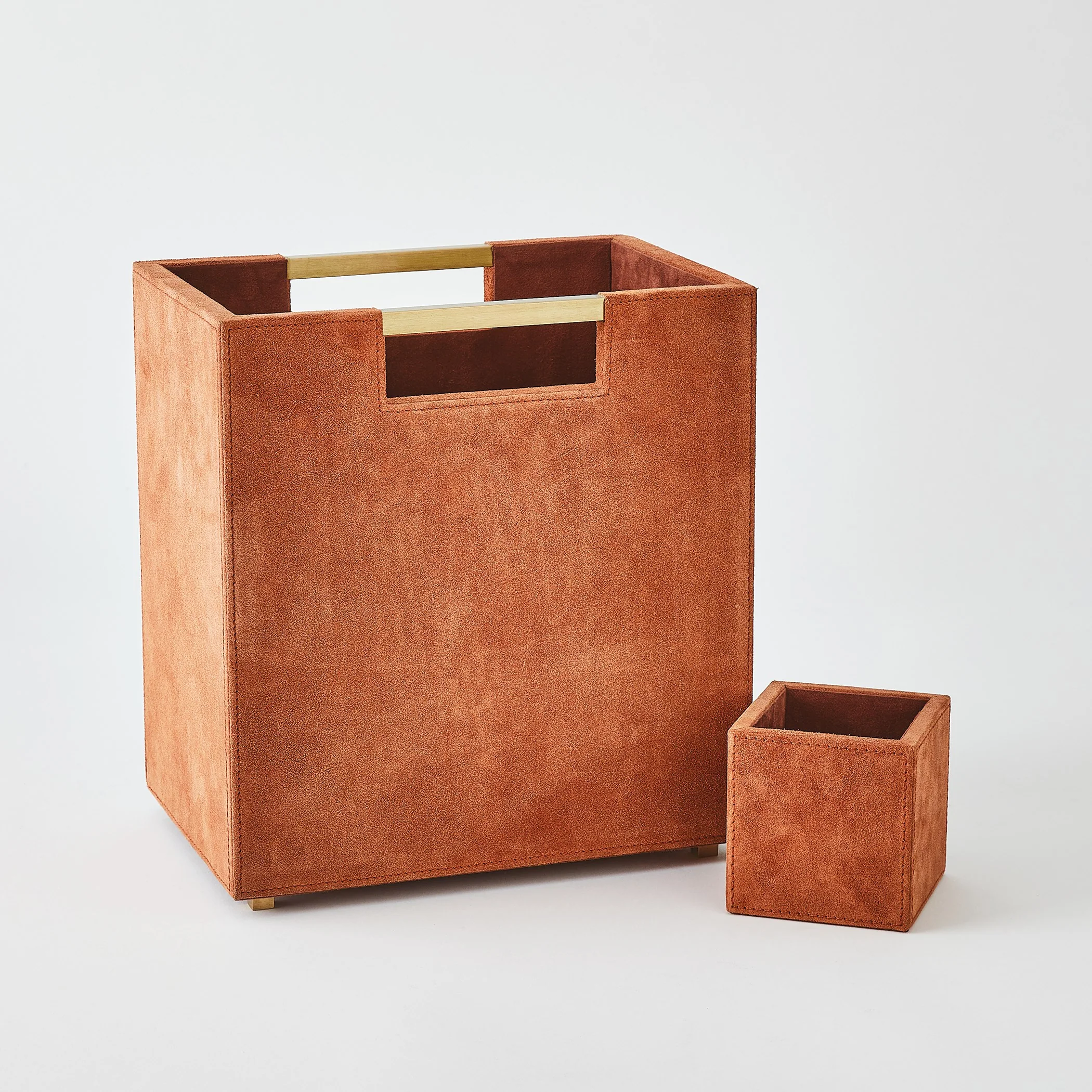 Global Views Posh Pencil Cup Rust Suede - Image 2