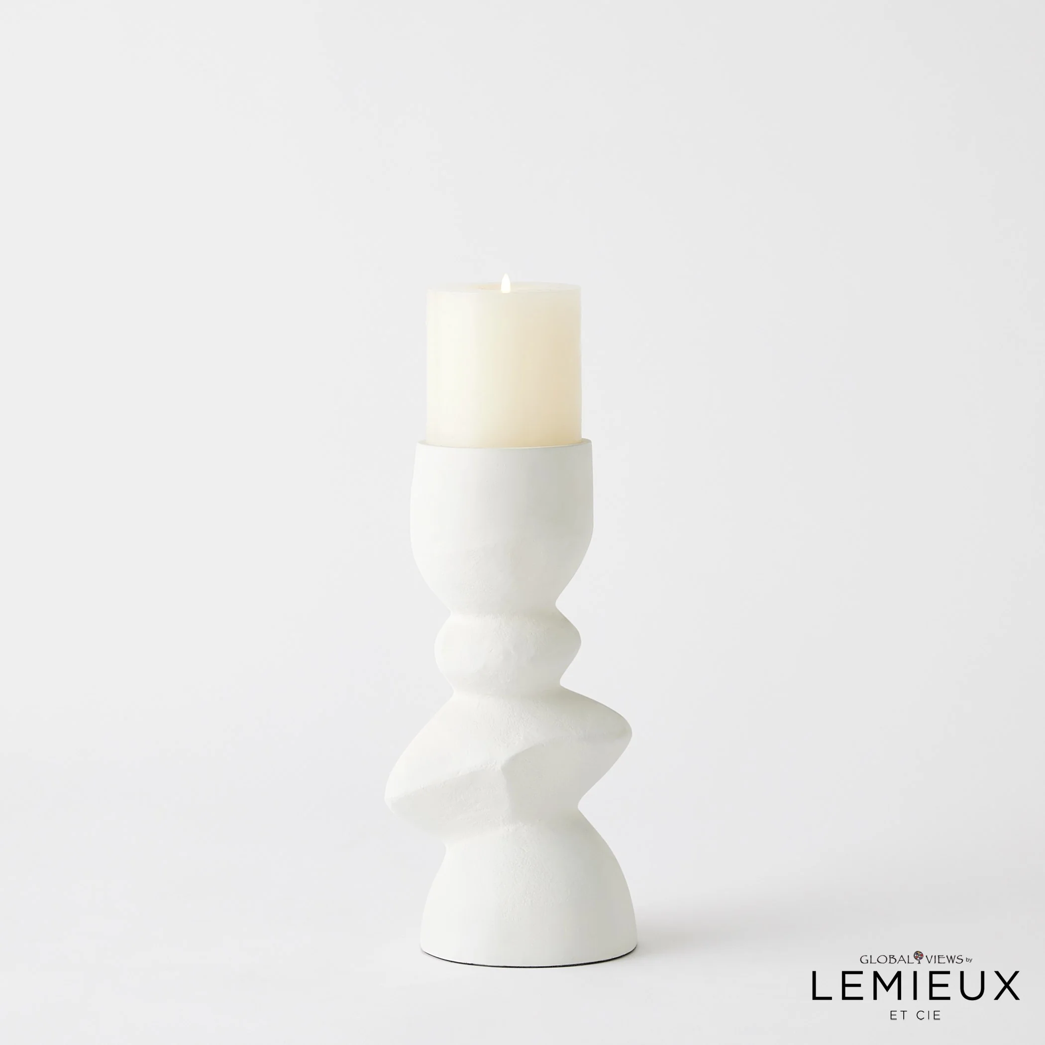 Global Views Pradier Candle Holder White - Image 2