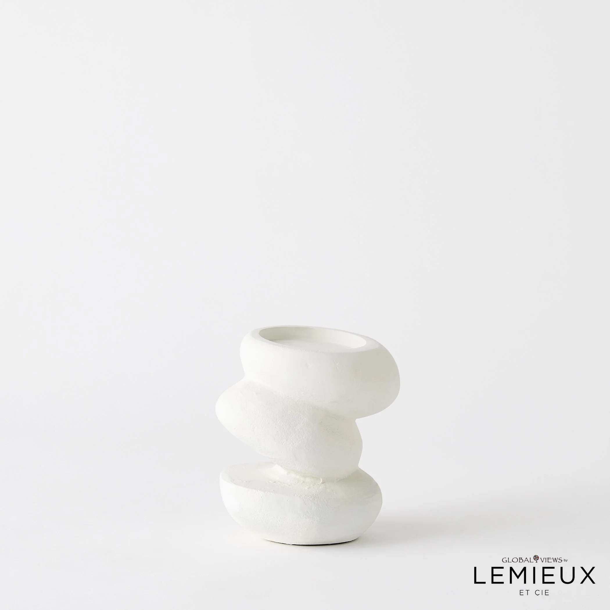 Global Views Pradier Candle Holder White - Image 3