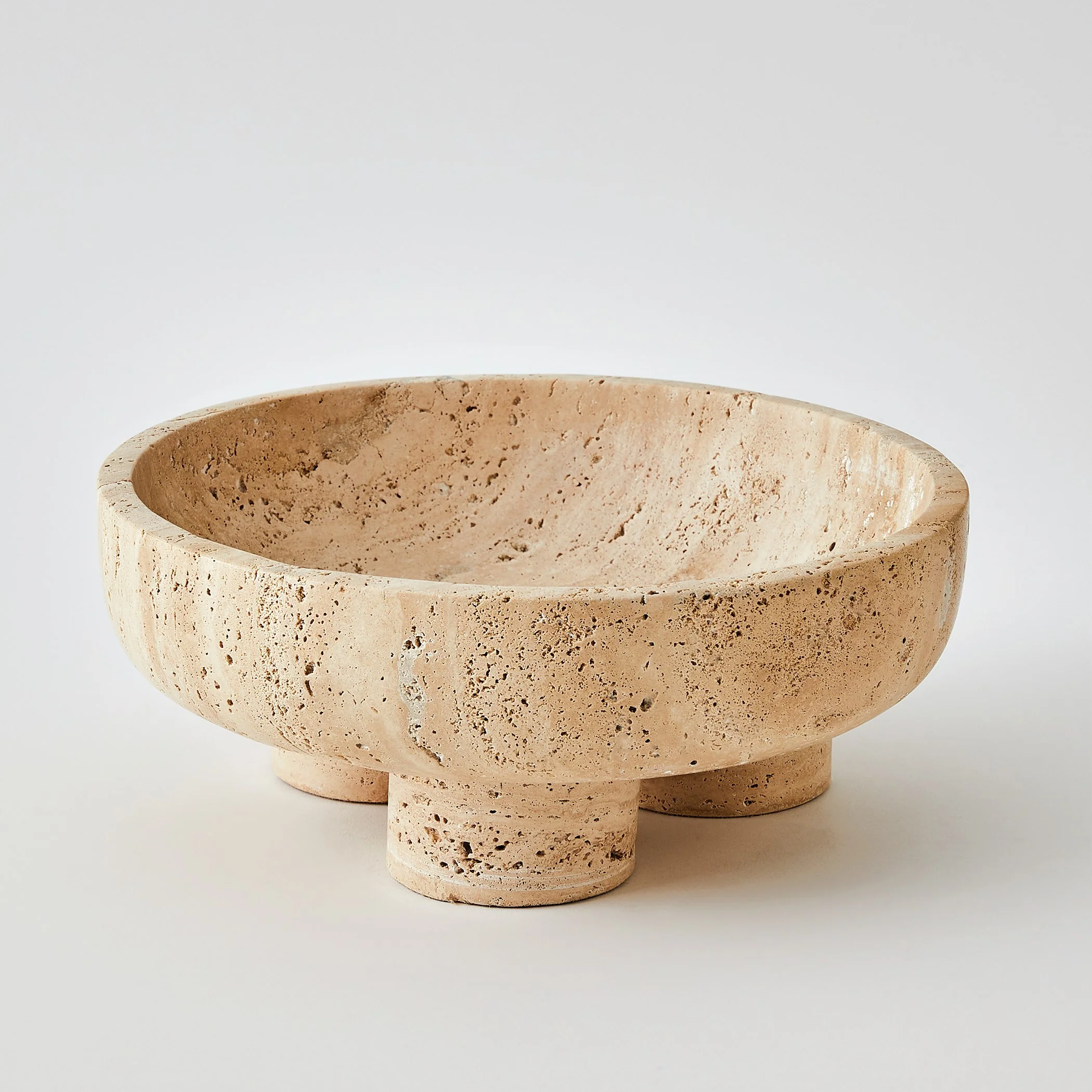 Global Views Priory Bowl Travertine - Image 16
