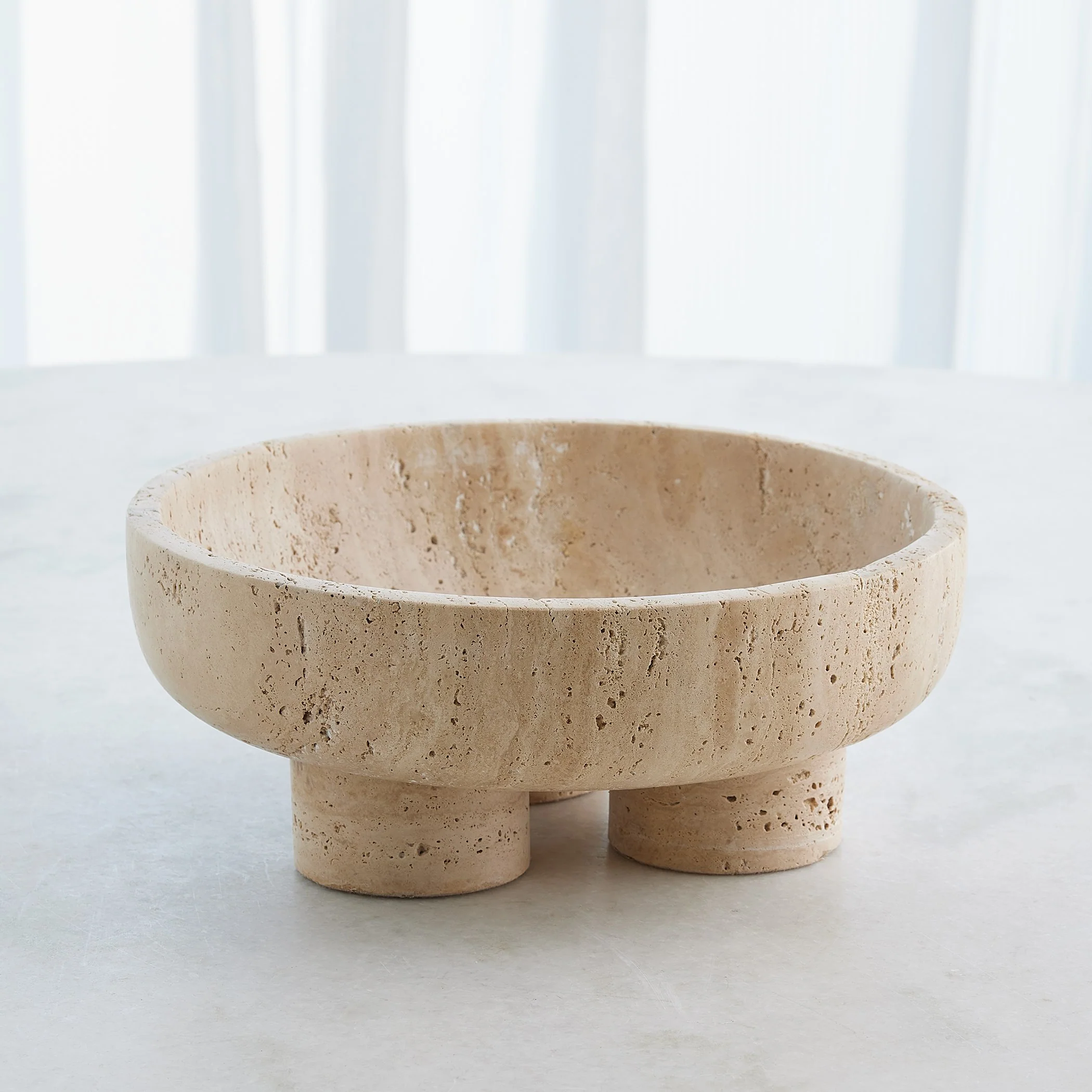Global Views Priory Bowl Travertine - Image 17