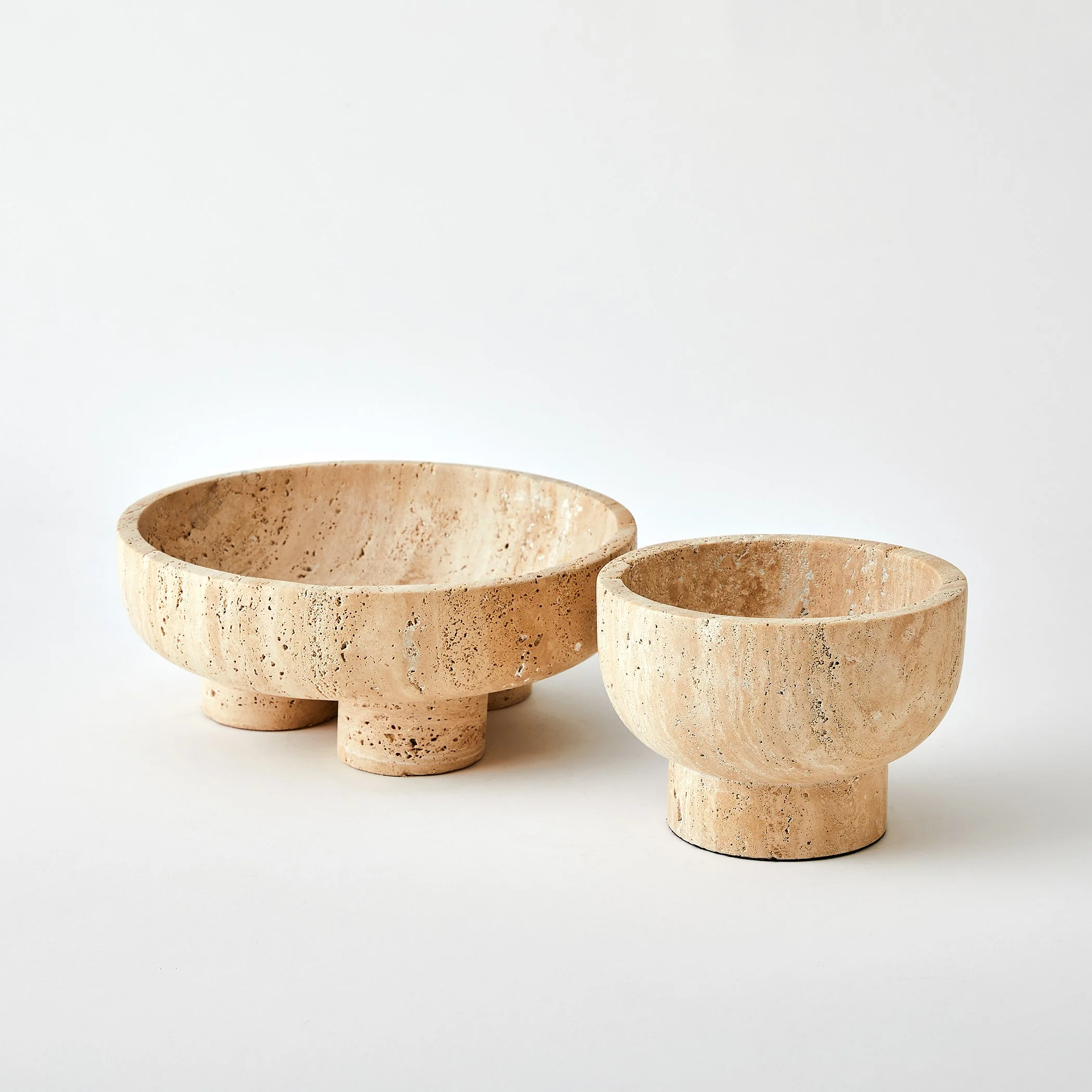 Global Views Priory Bowl Travertine - Image 2