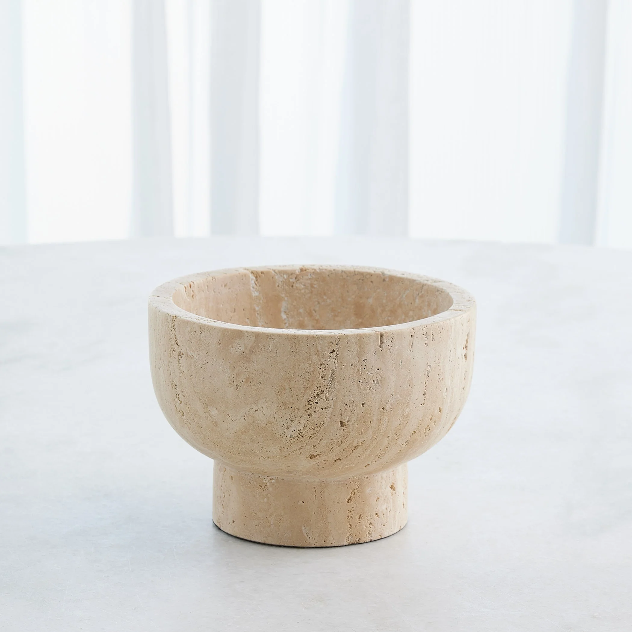 Global Views Priory Bowl Travertine - Image 3