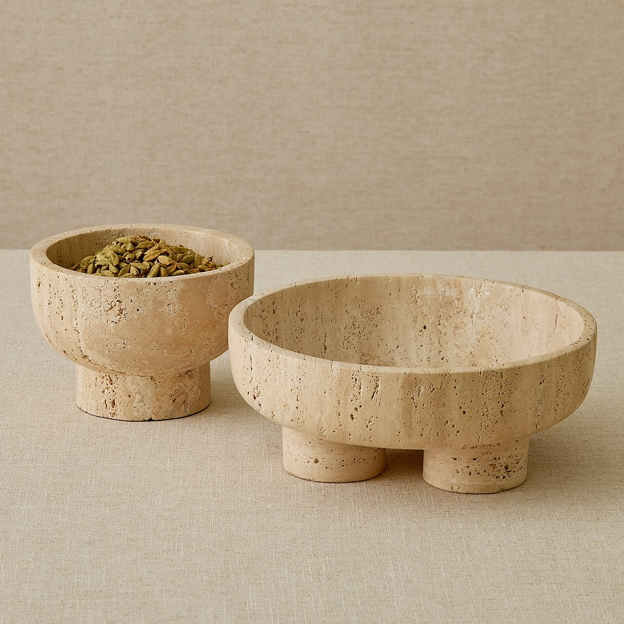Global Views Priory Bowl Travertine - Image 6