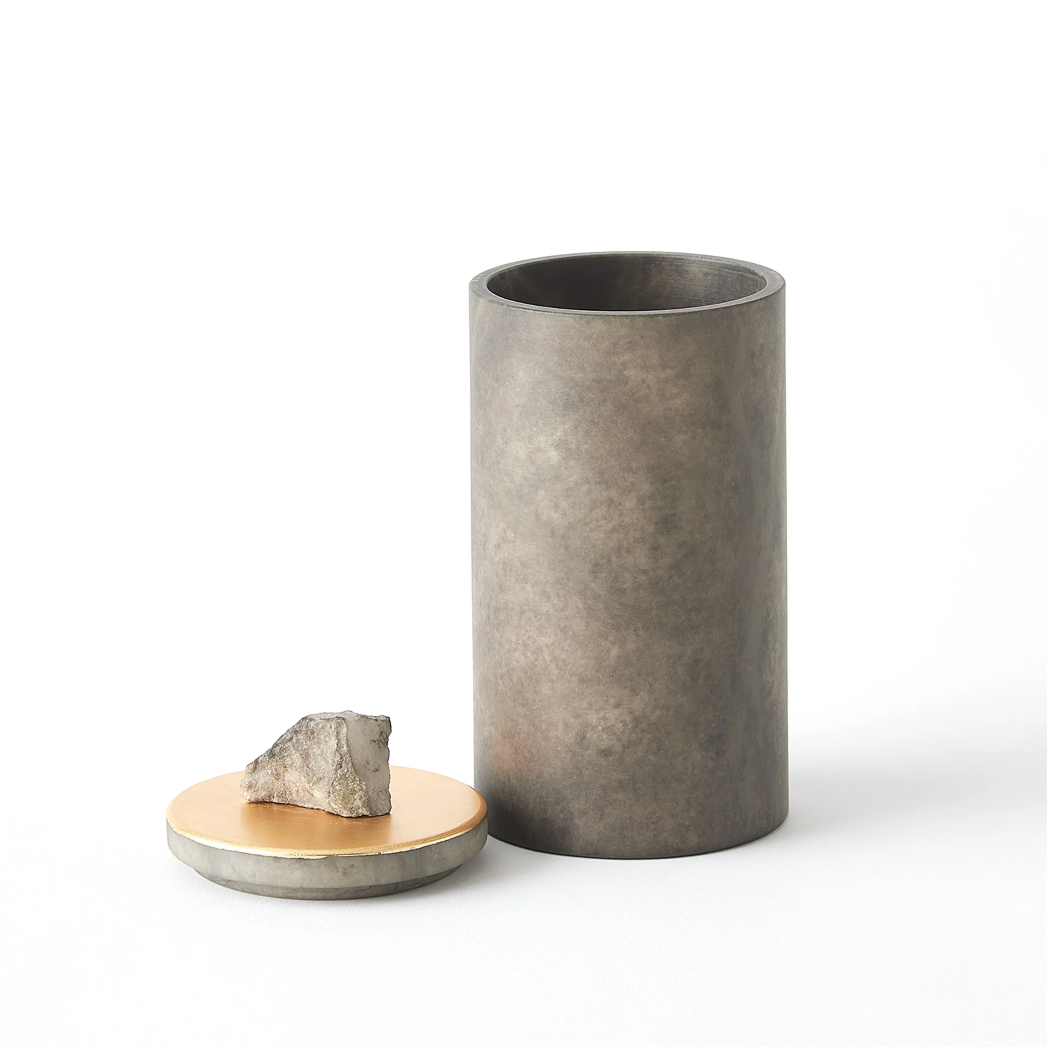 Global Views Quarry Jar Grey/Gold Leaf - Image 10
