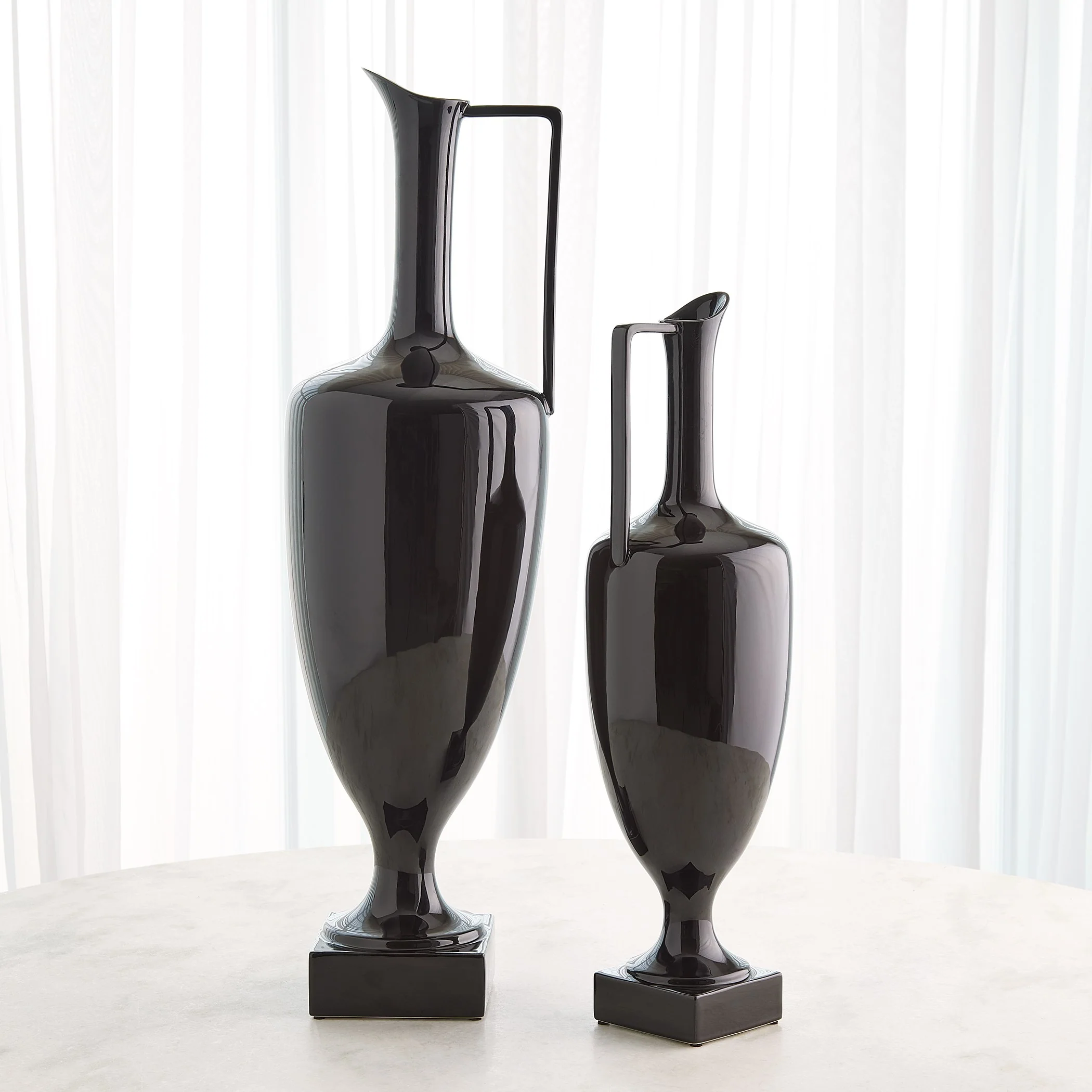 Global Views Quiet Curve Urn Black - Image 4