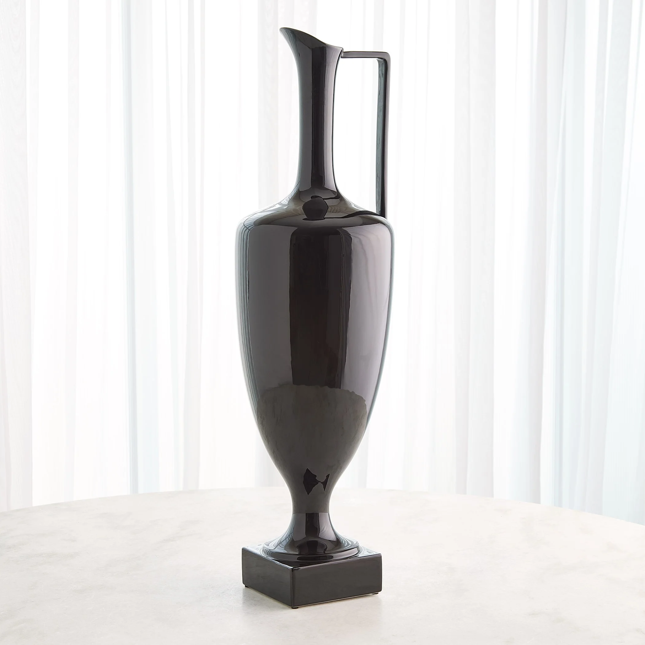 Global Views Quiet Curve Urn Black - Image 9