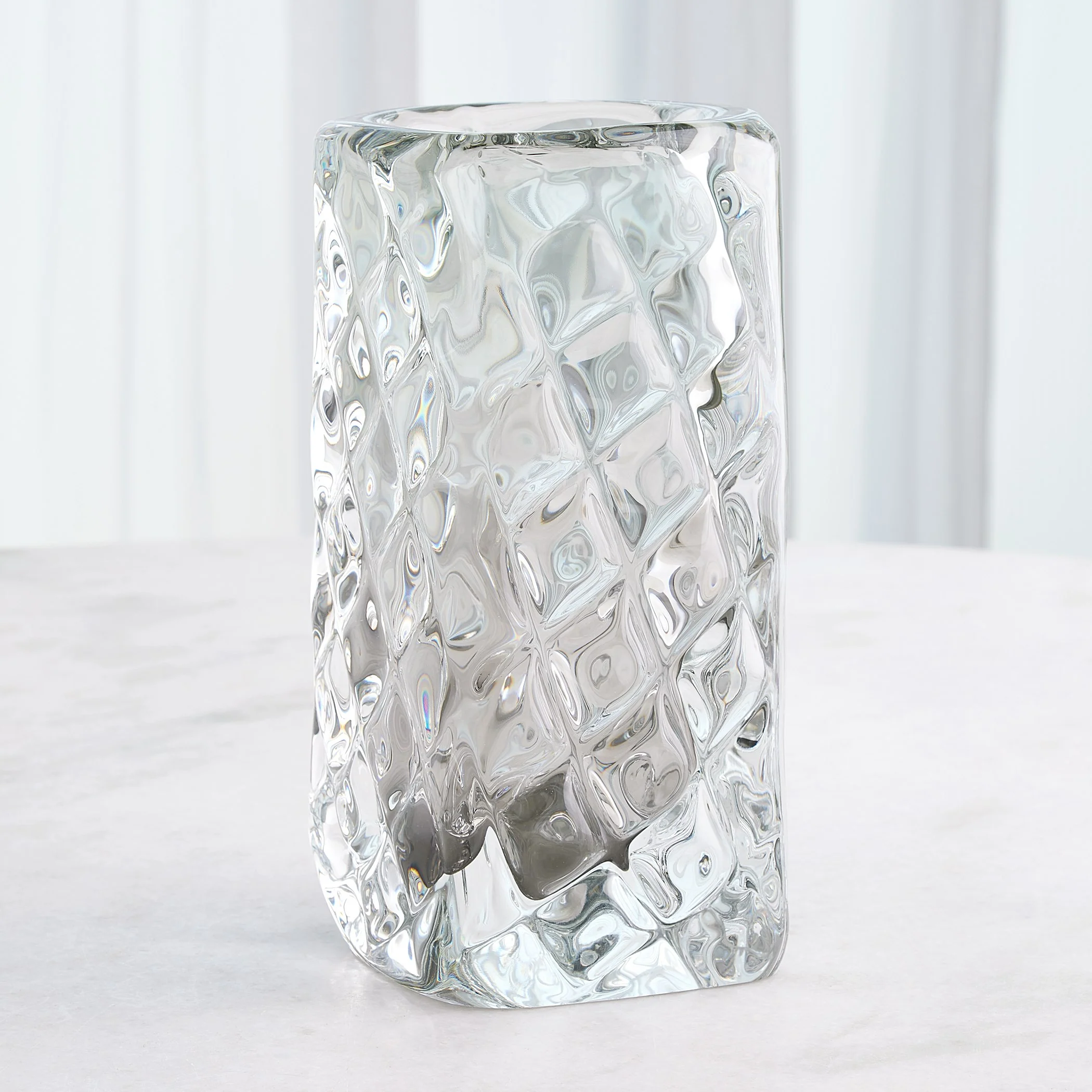 Global Views Quilted Vase-Grey-Tall - Image 3