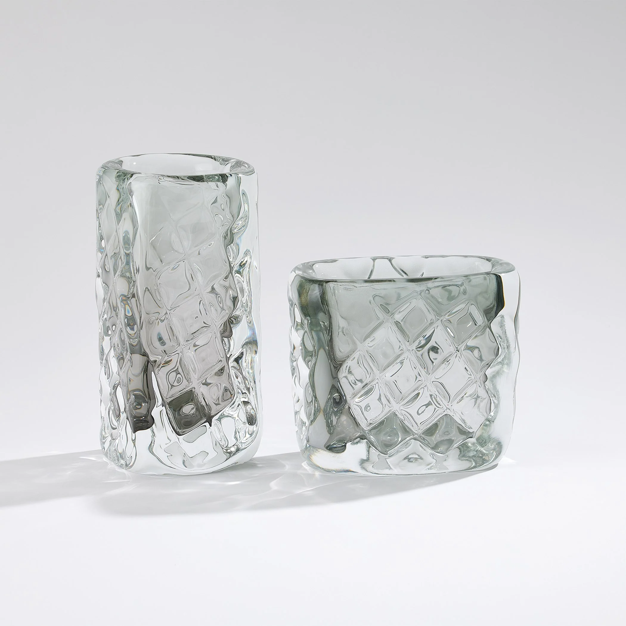 Global Views Quilted Vase-Grey-Wide - Image 2
