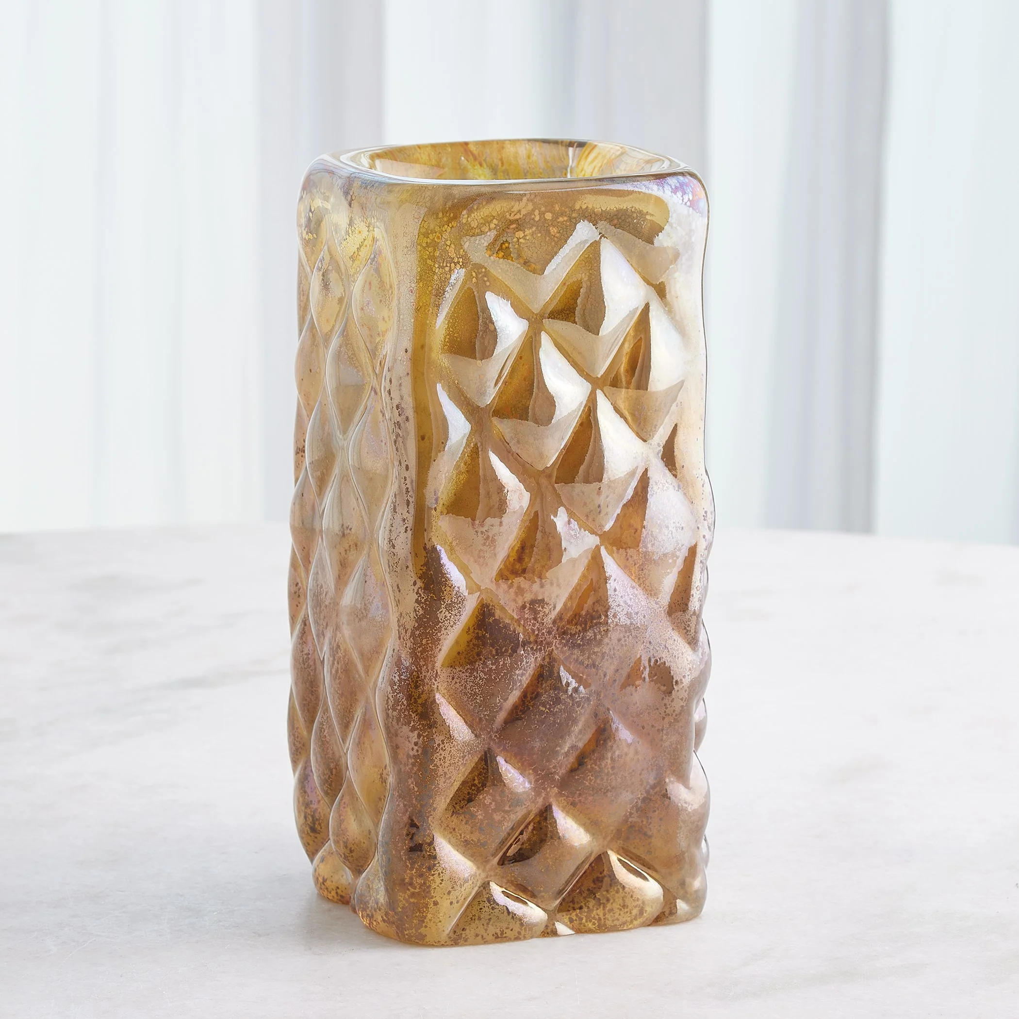 Global Views Quilted Vase-Iris Gelp-Tall - Image 3