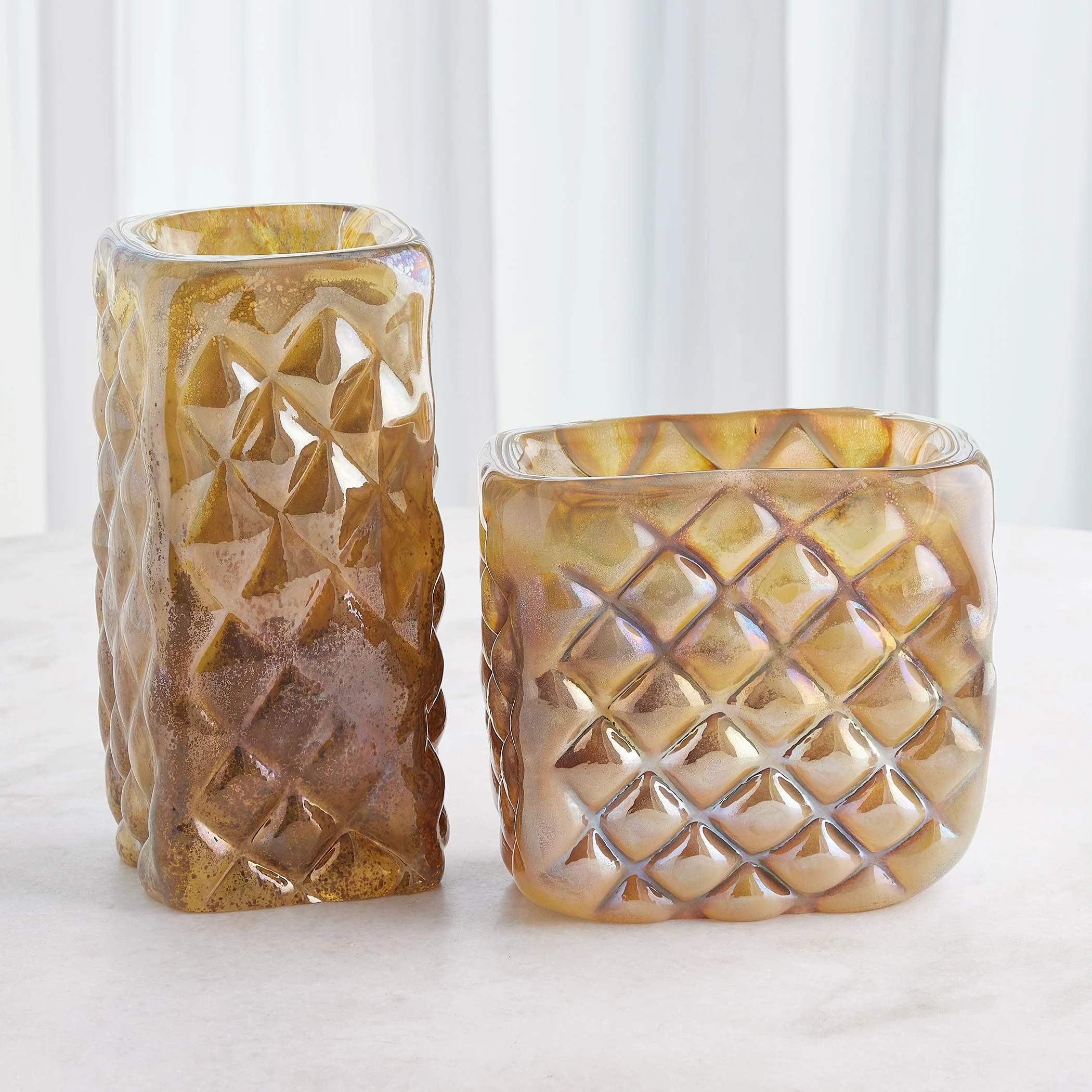 Global Views Quilted Vase-Iris Gelp-Tall - Image 4