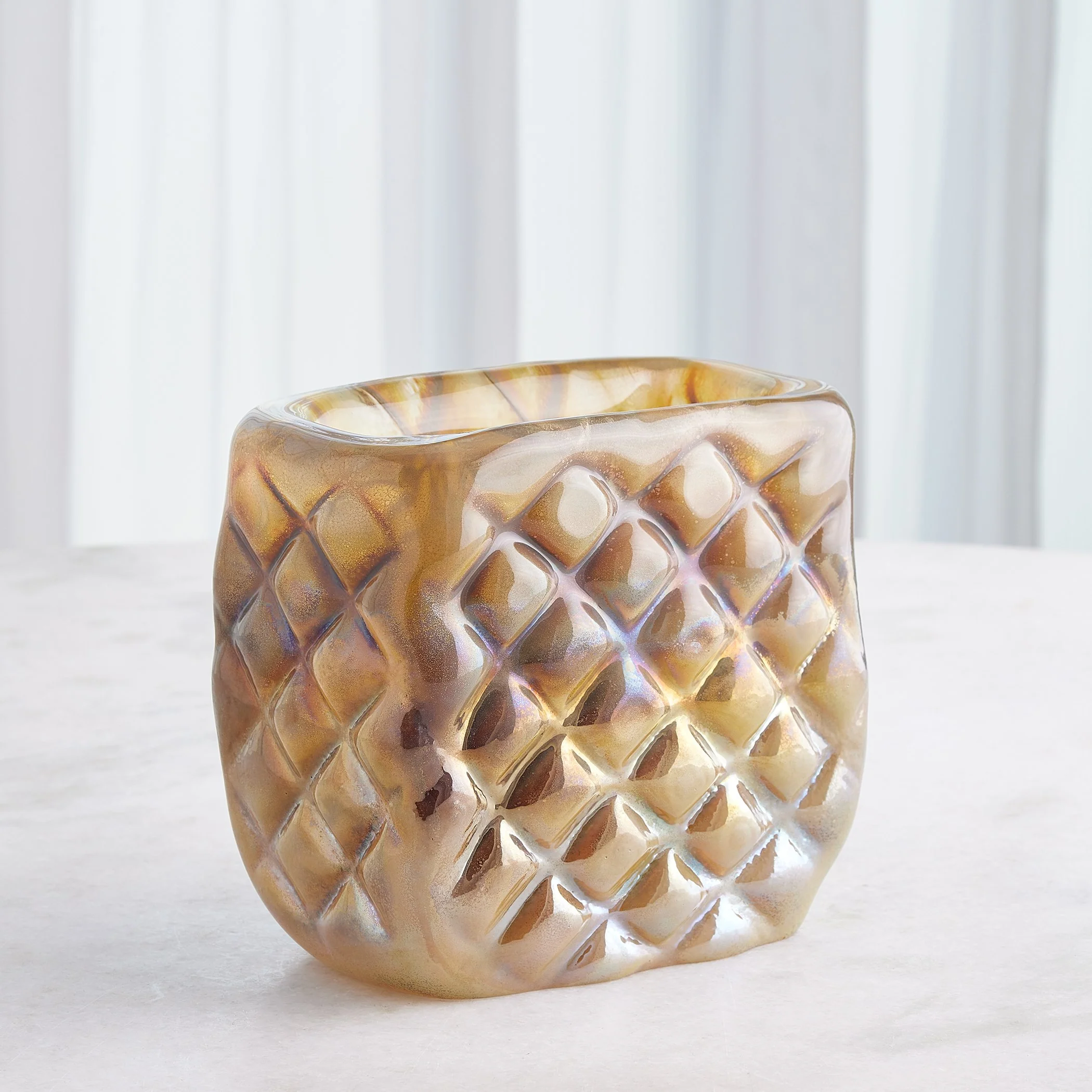 Global Views Quilted Vase-Iris Gelp-Wide - Image 3