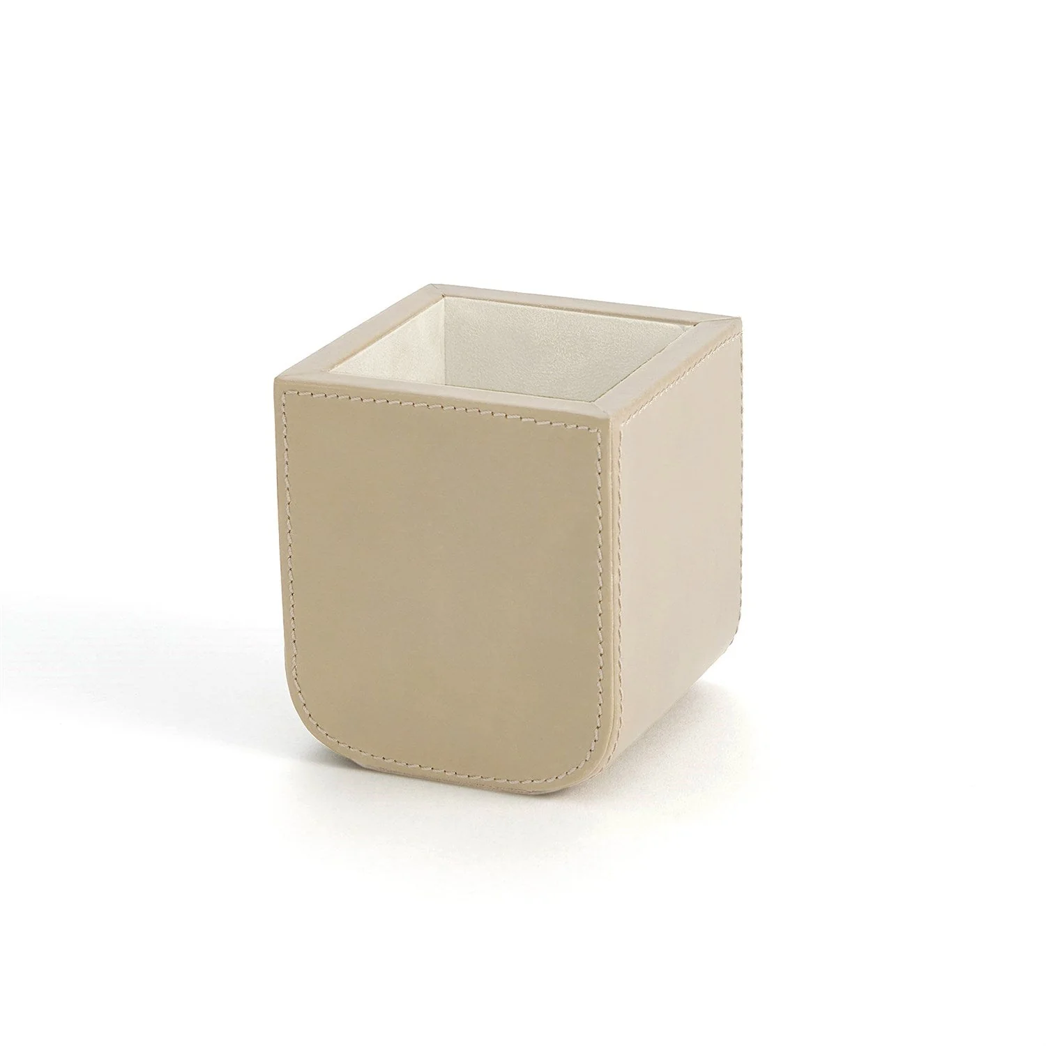 Global Views Radius Edge Leather Desk Accessories - Beige - Image 5