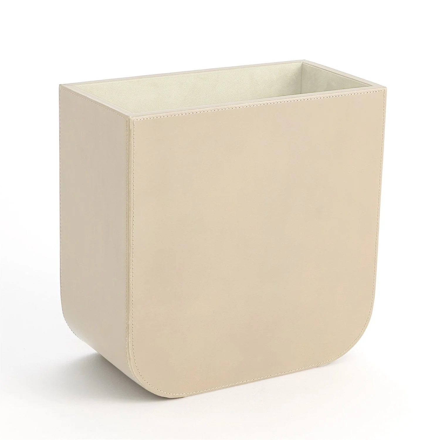 Global Views Radius Edge Leather Desk Accessories - Beige - Image 7