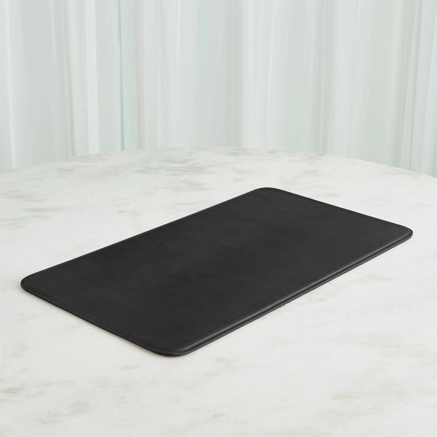 Global Views Radius Edge Leather Desk Accessories - Black - Image 3