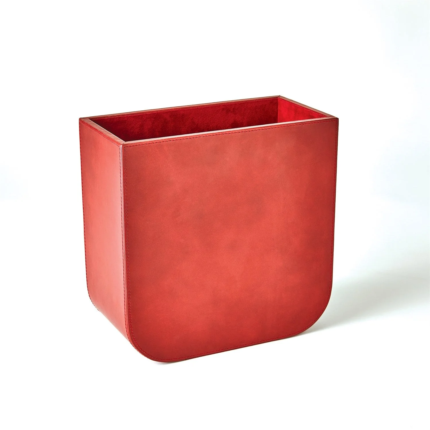 Global Views Radius Edge Leather Desk Accessories - Deep Red - Image 10