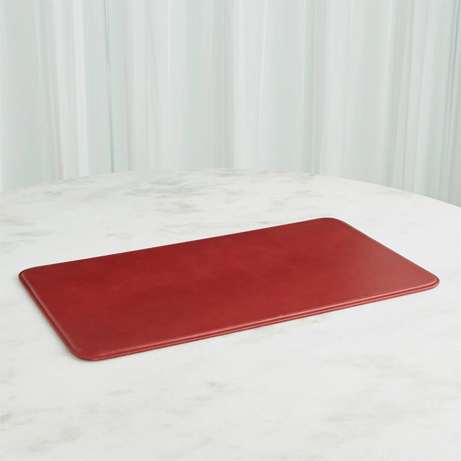 Global Views Radius Edge Leather Desk Accessories - Deep Red - Image 5