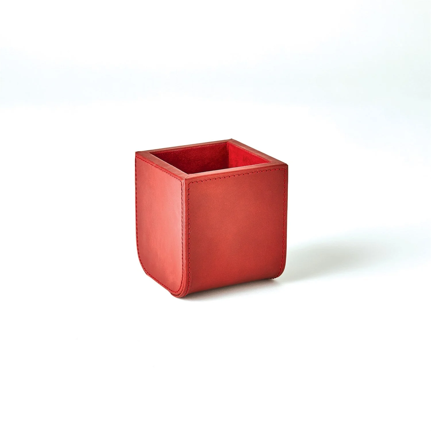 Global Views Radius Edge Leather Desk Accessories - Deep Red - Image 8