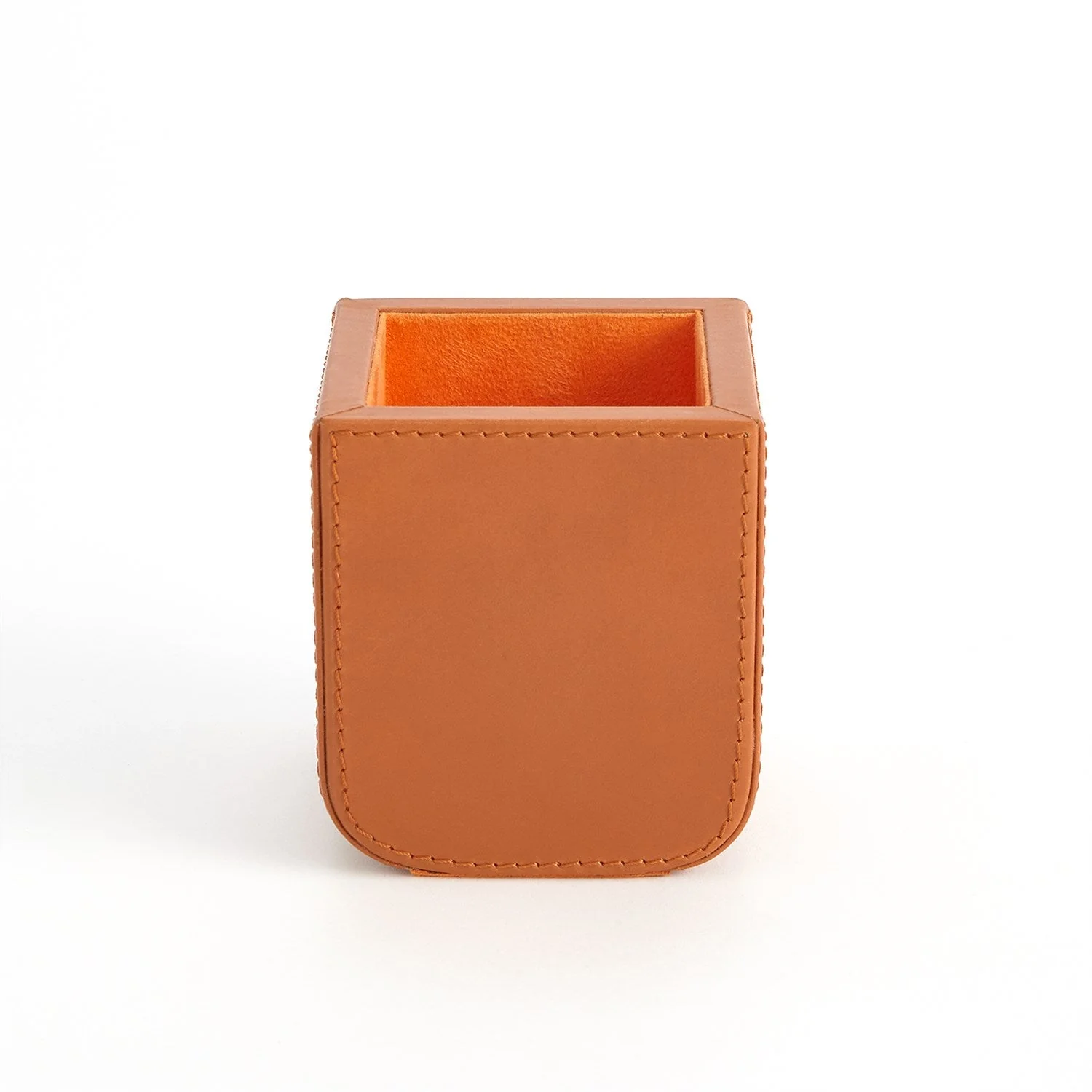 Global Views Radius Edge Leather Desk Accessories - Orange - Image 6