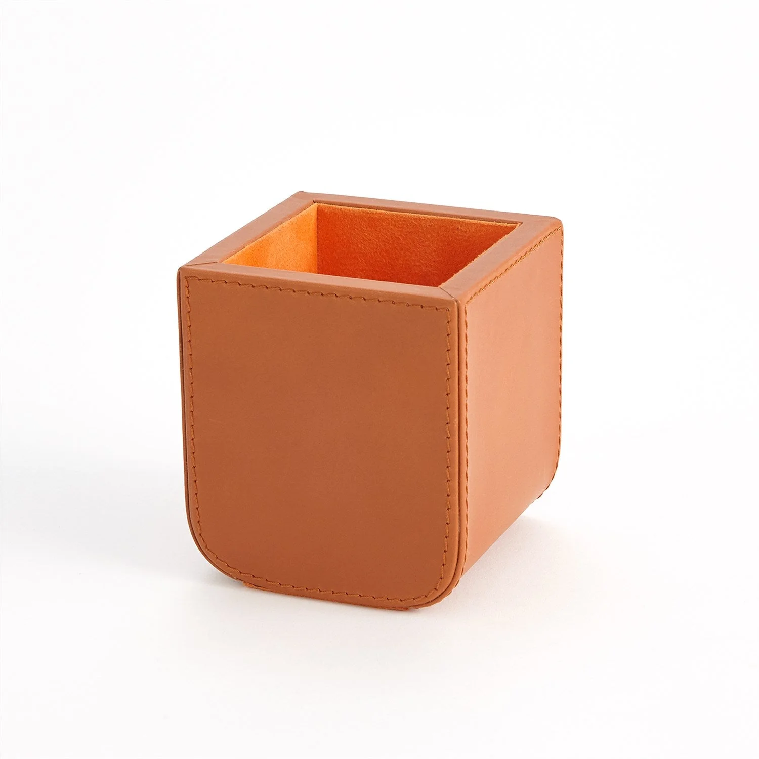 Global Views Radius Edge Leather Desk Accessories - Orange - Image 8