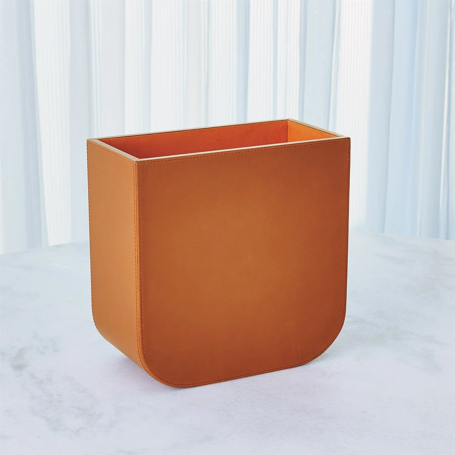 Global Views Radius Edge Leather Desk Accessories - Orange - Image 9