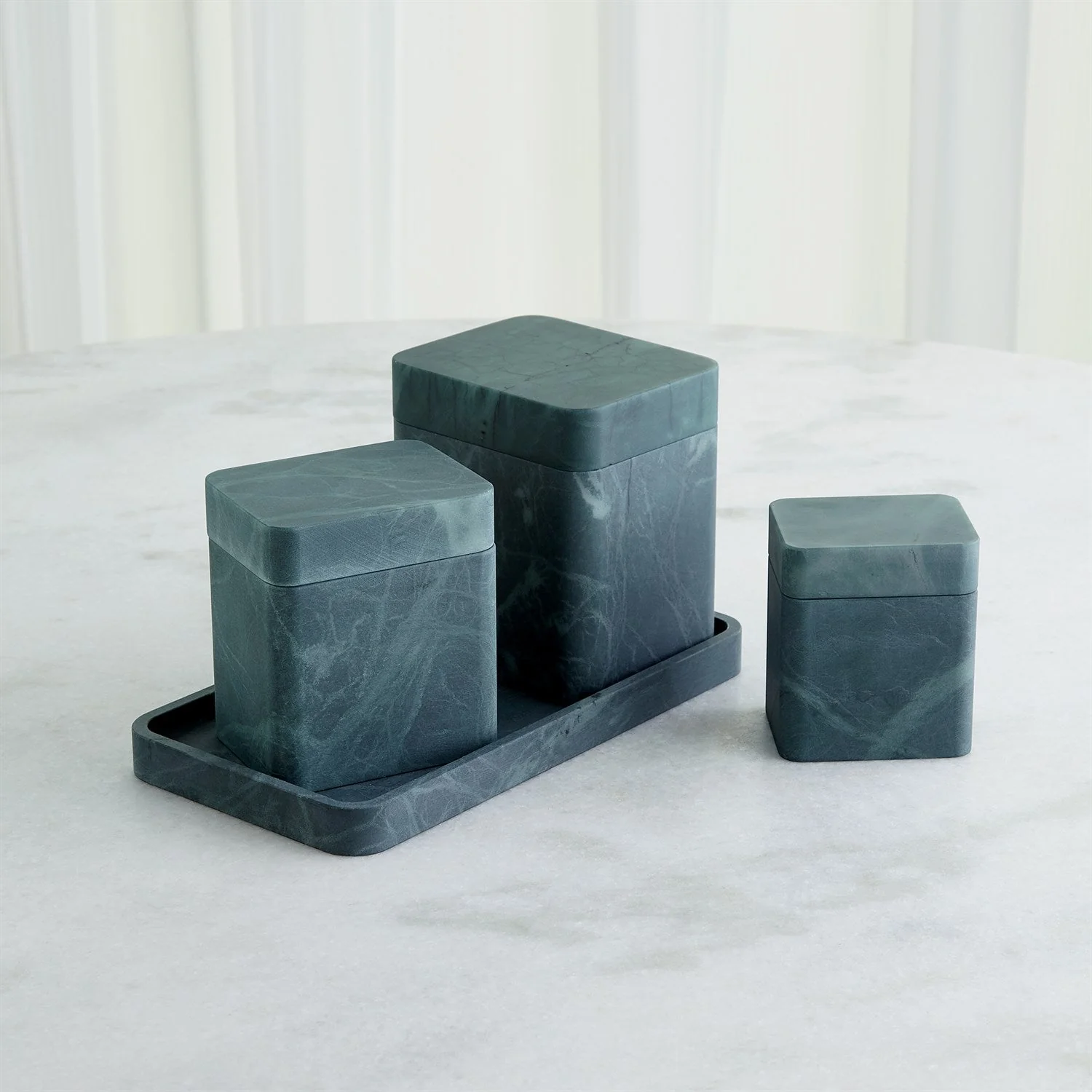 Global Views Raggio Alabaster Box - Black/Green - Image 4