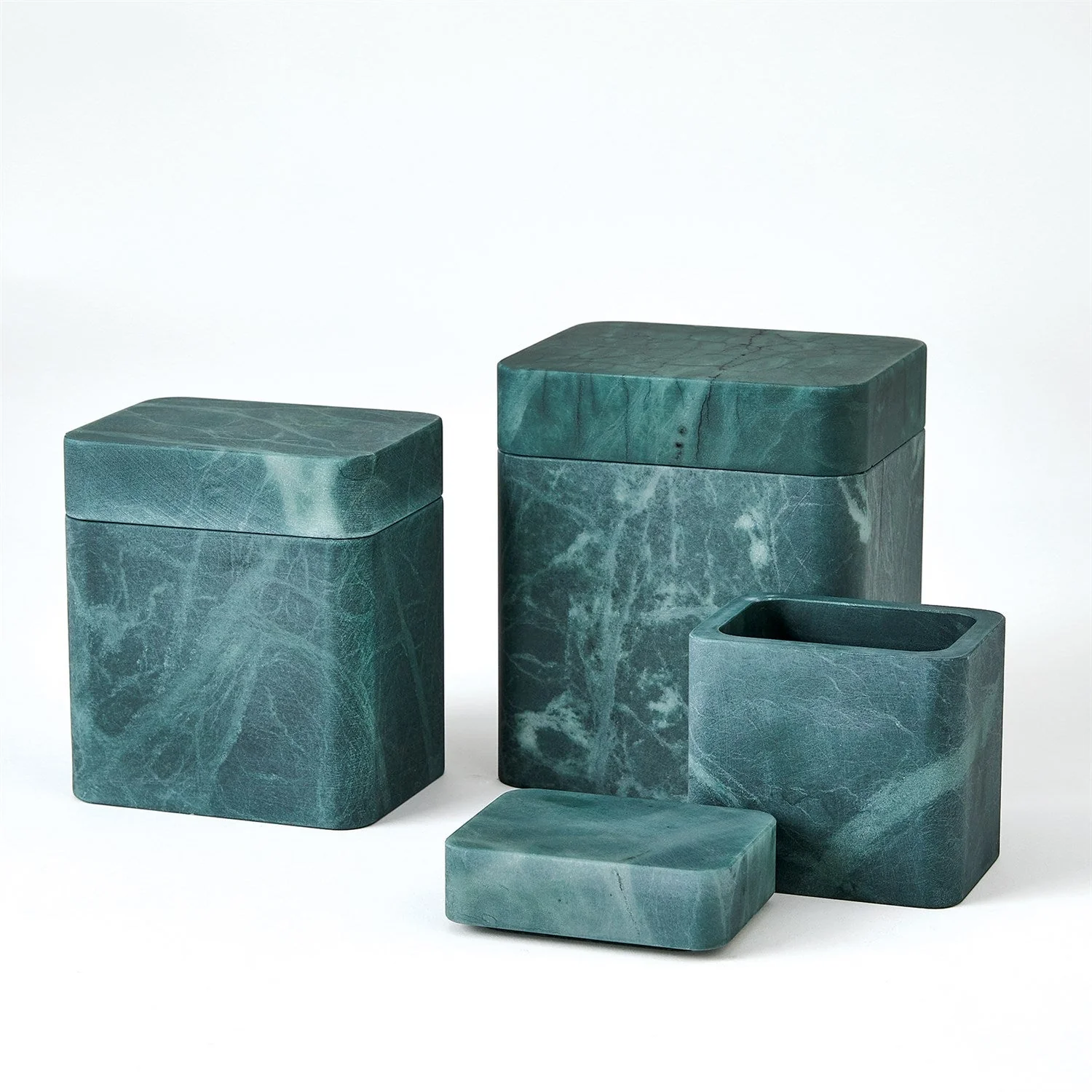 Global Views Raggio Alabaster Box - Black/Green - Image 5