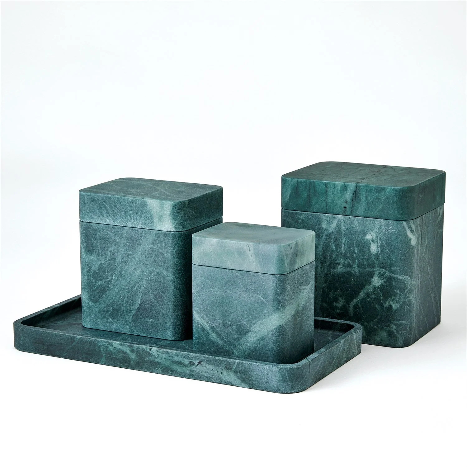 Global Views Raggio Alabaster Box - Black/Green - Image 7