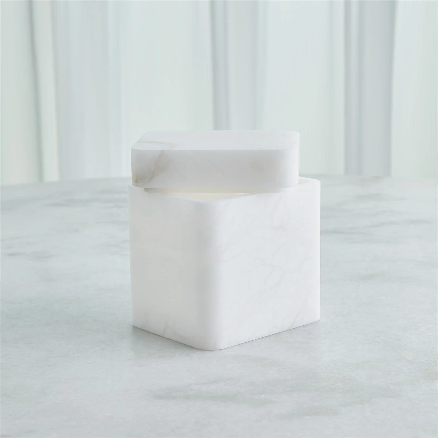 Global Views Raggio Alabaster Box - White - Image 14
