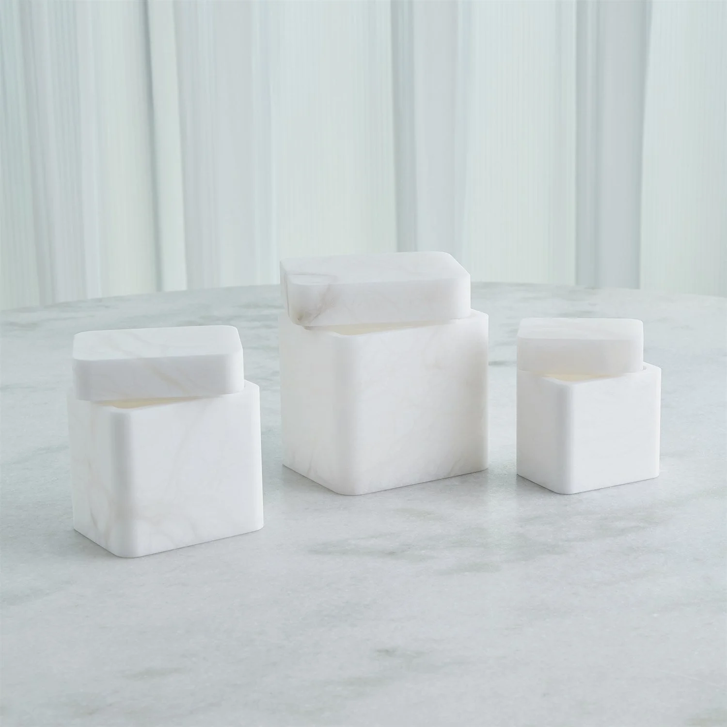 Global Views Raggio Alabaster Box - White - Image 5