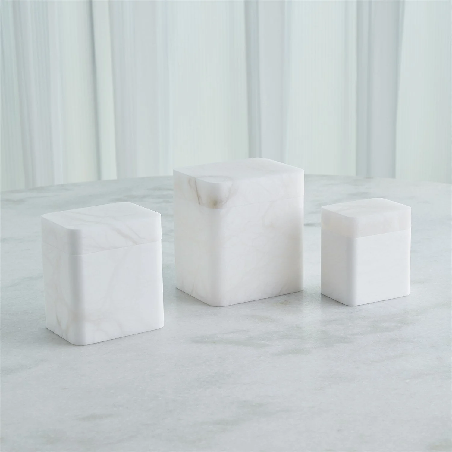 Global Views Raggio Alabaster Box - White - Image 6