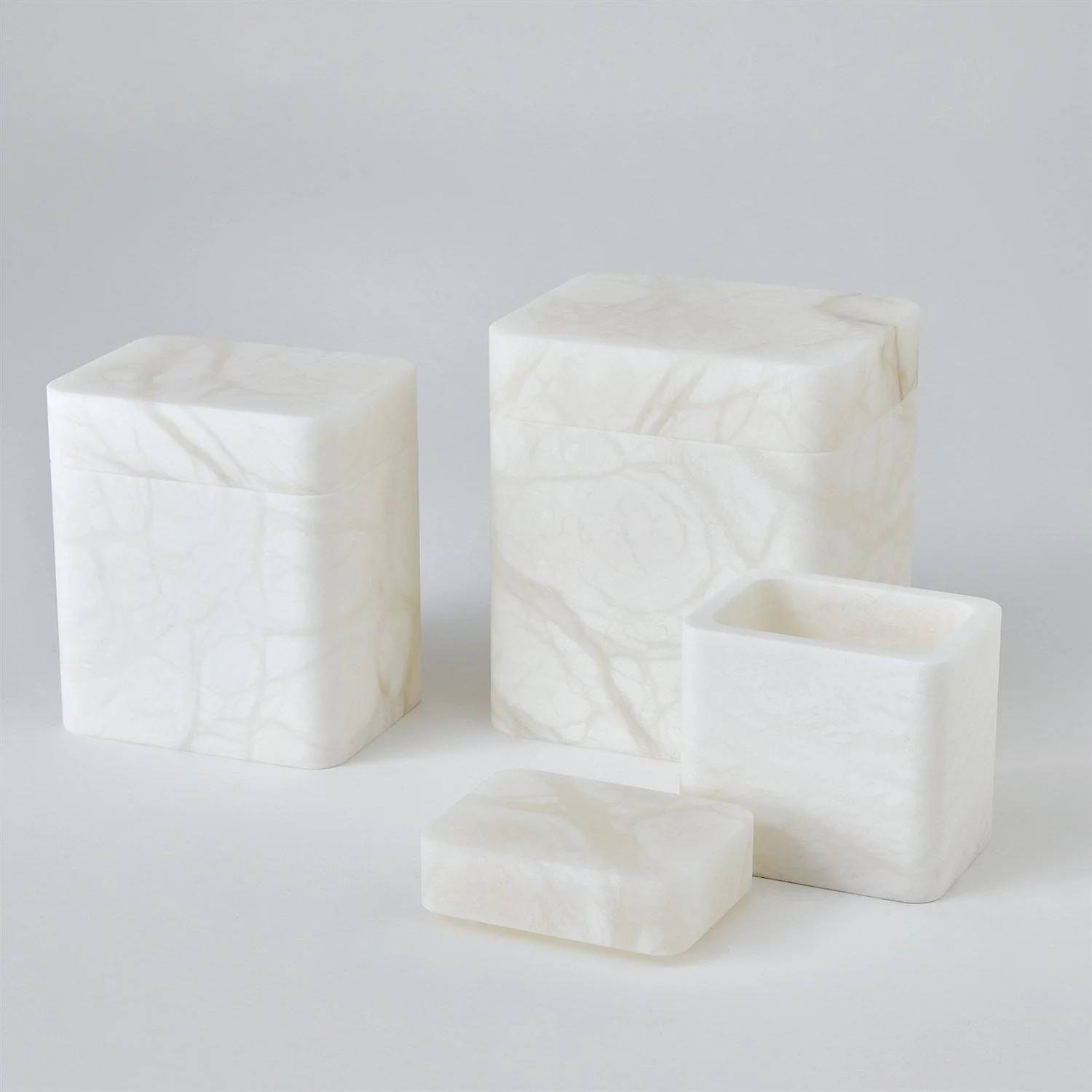 Global Views Raggio Alabaster Box - White - Image 8