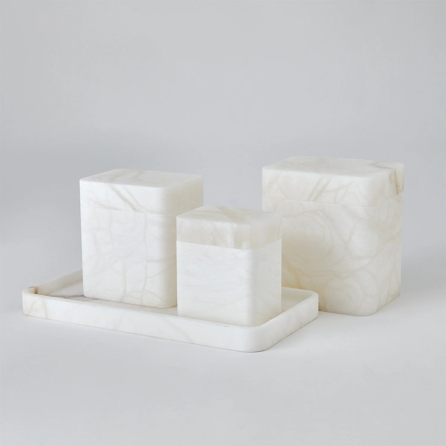 Global Views Raggio Alabaster Box - White - Image 9