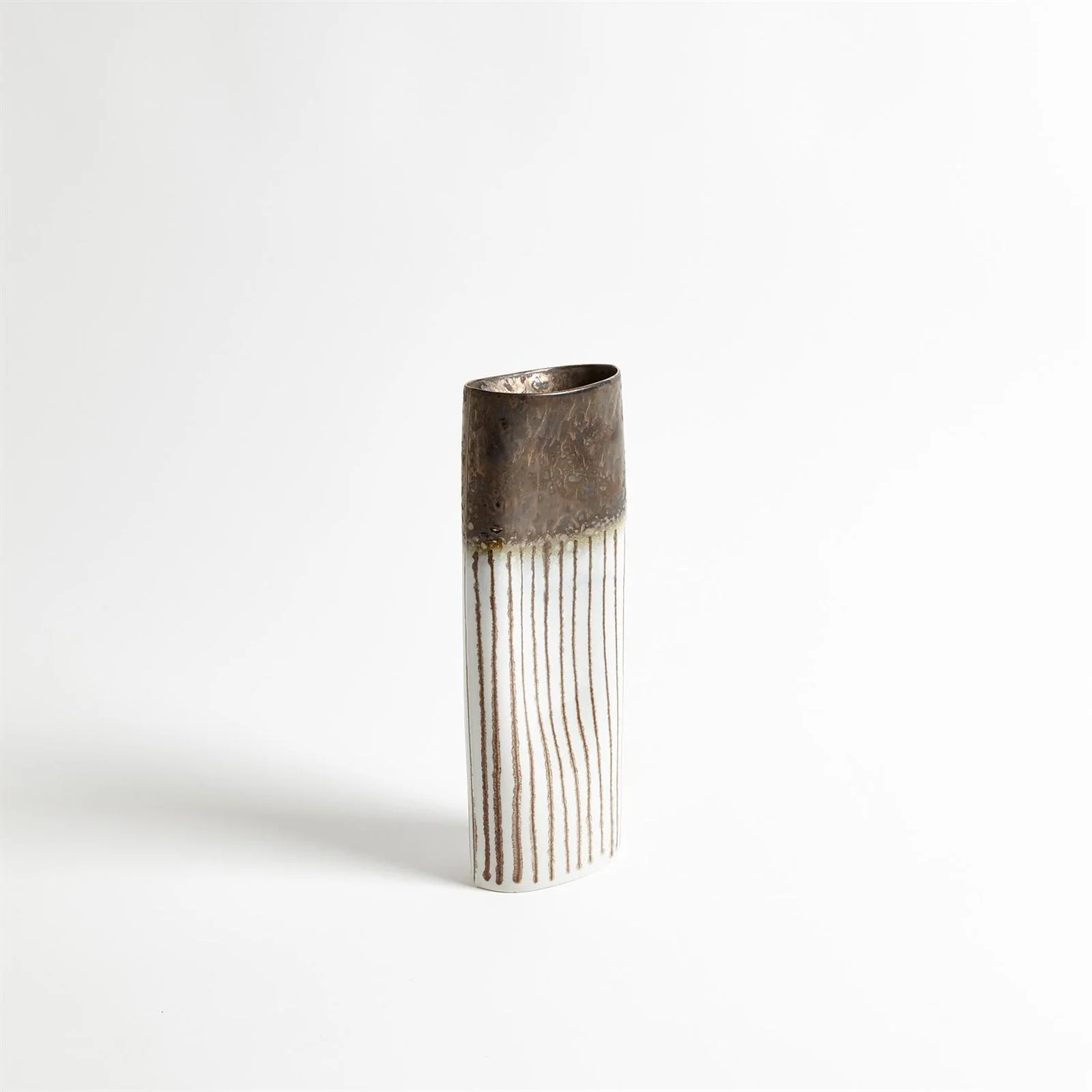 Global Views Reactive Bronze Stripe Oval Vase - Image 3