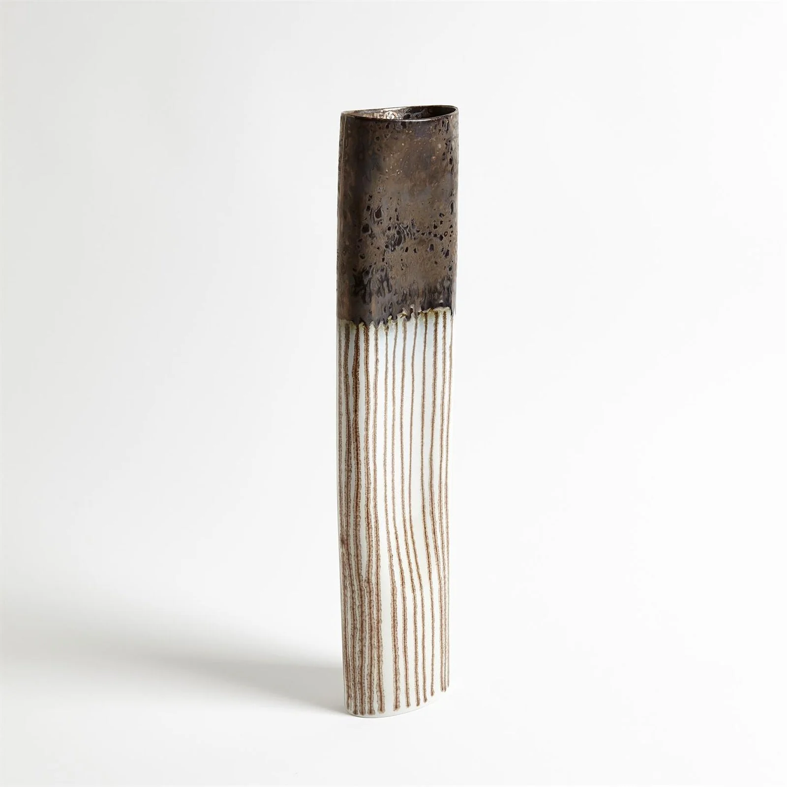 Global Views Reactive Bronze Stripe Oval Vase - Image 4