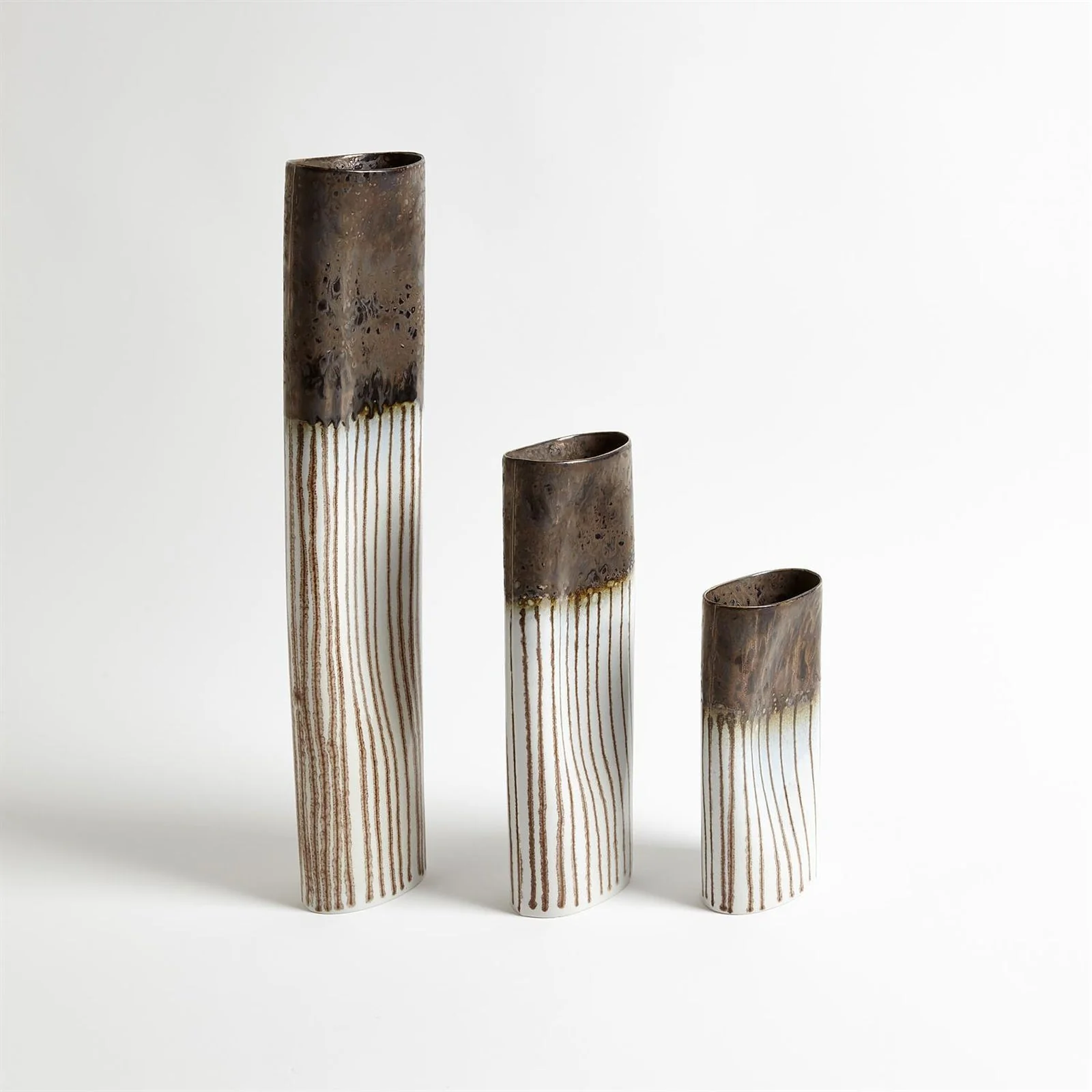 Global Views Reactive Bronze Stripe Oval Vase - Image 5