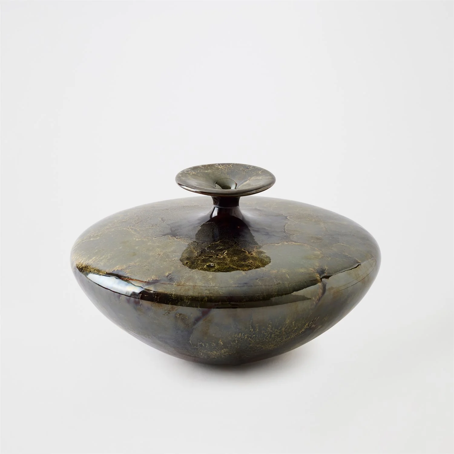 Global Views Reactive Green Tapered Neck Vase - Image 3