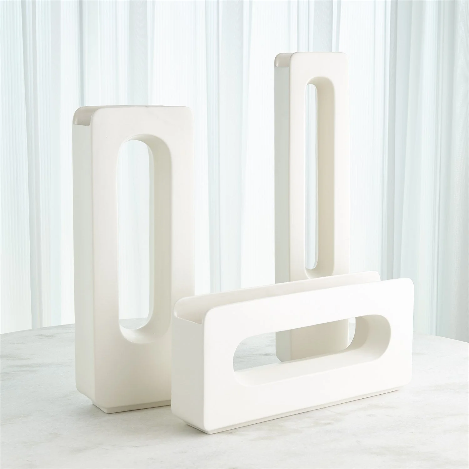Global Views White Rectangle Vase Clearance - Image 2